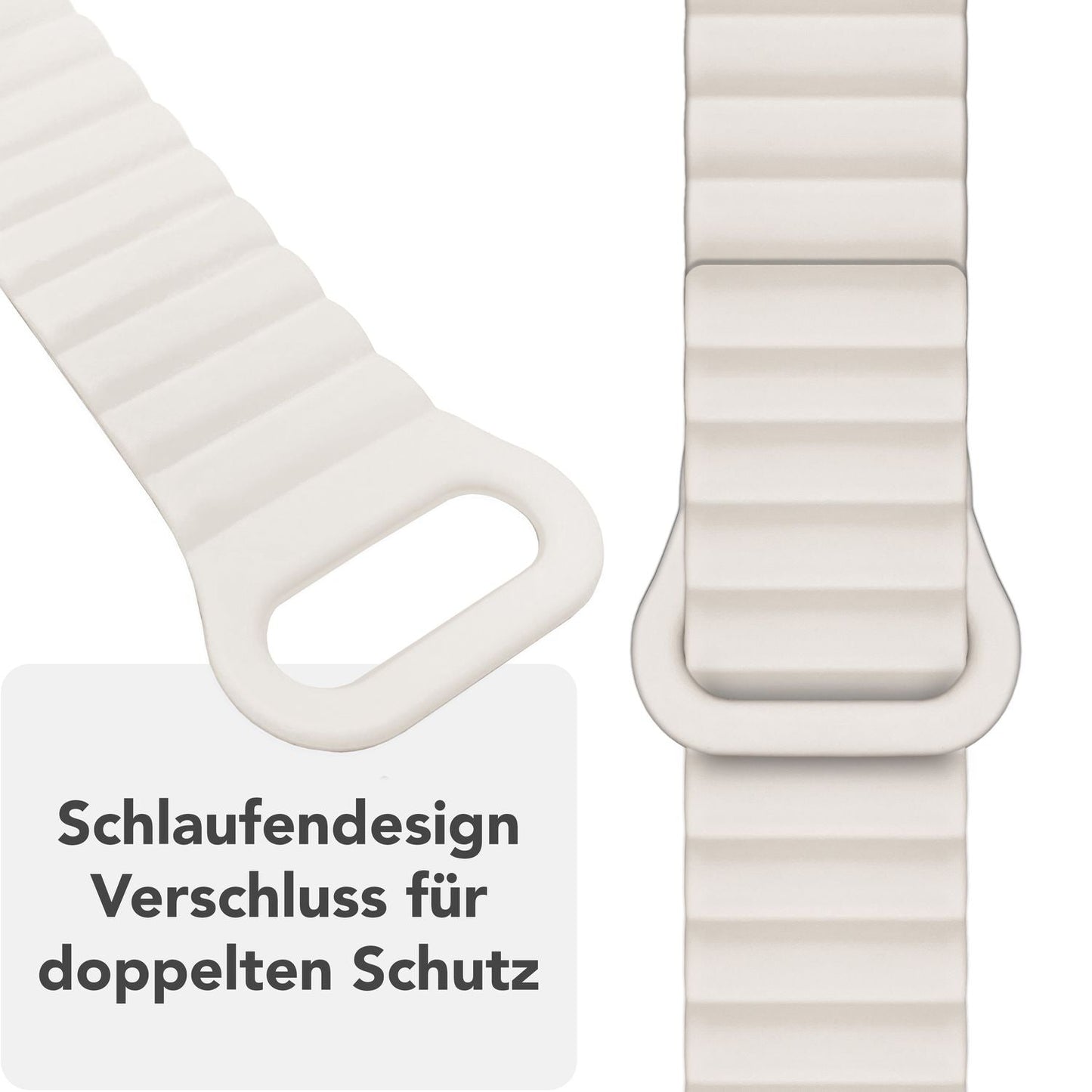 NALIA Core Armband für Apple Watch Ultra/SE/10/9/8/7/6/5/4/3/2/1, Gehäusegröße 42/44/45/46/49mm, Atmungsaktives Silikon Magnet Sportarmband mit Rillen Design