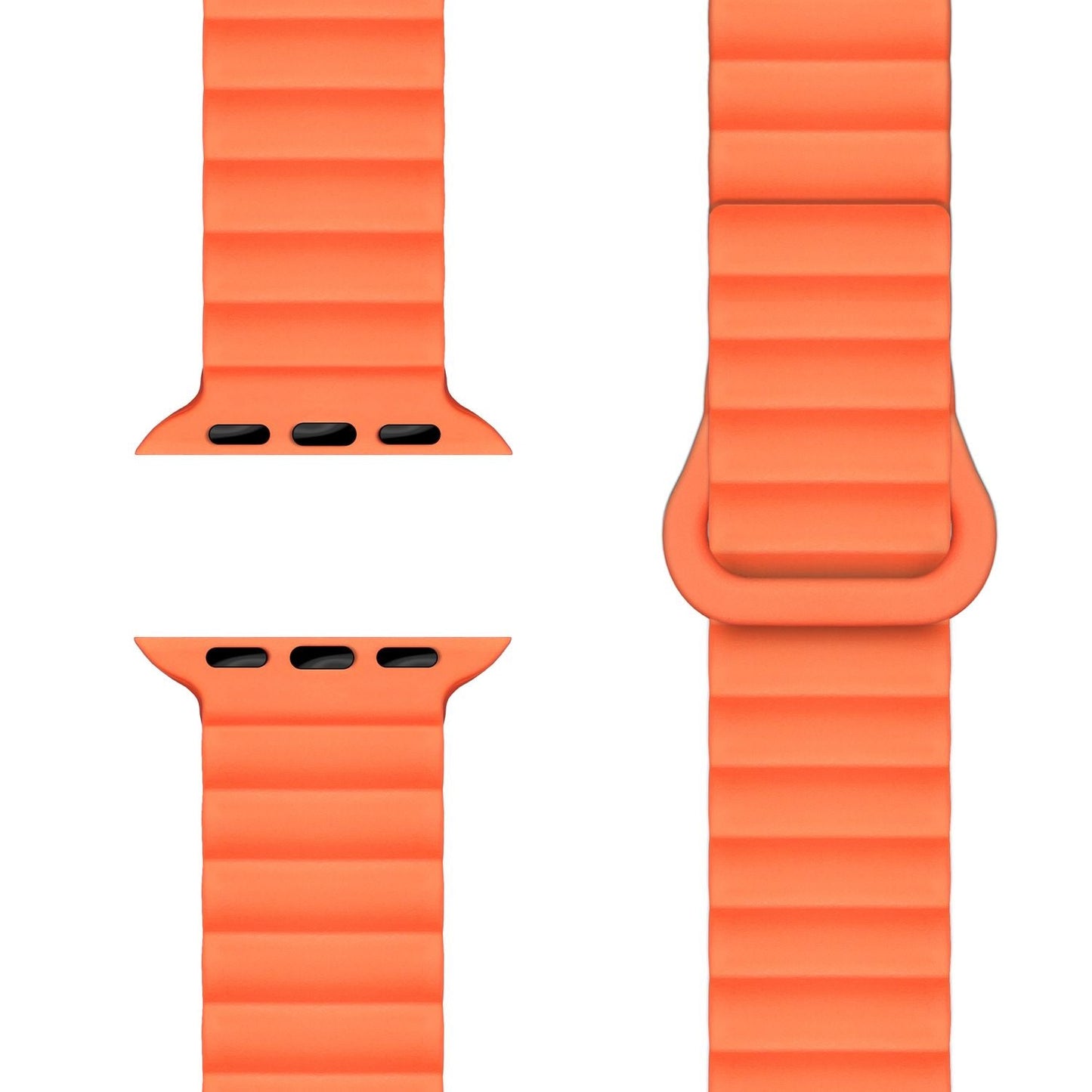 NALIA Core Armband für Apple Watch Ultra/SE/10/9/8/7/6/5/4/3/2/1, Gehäusegröße 42/44/45/46/49mm, Atmungsaktives Silikon Magnet Sportarmband mit Rillen Design