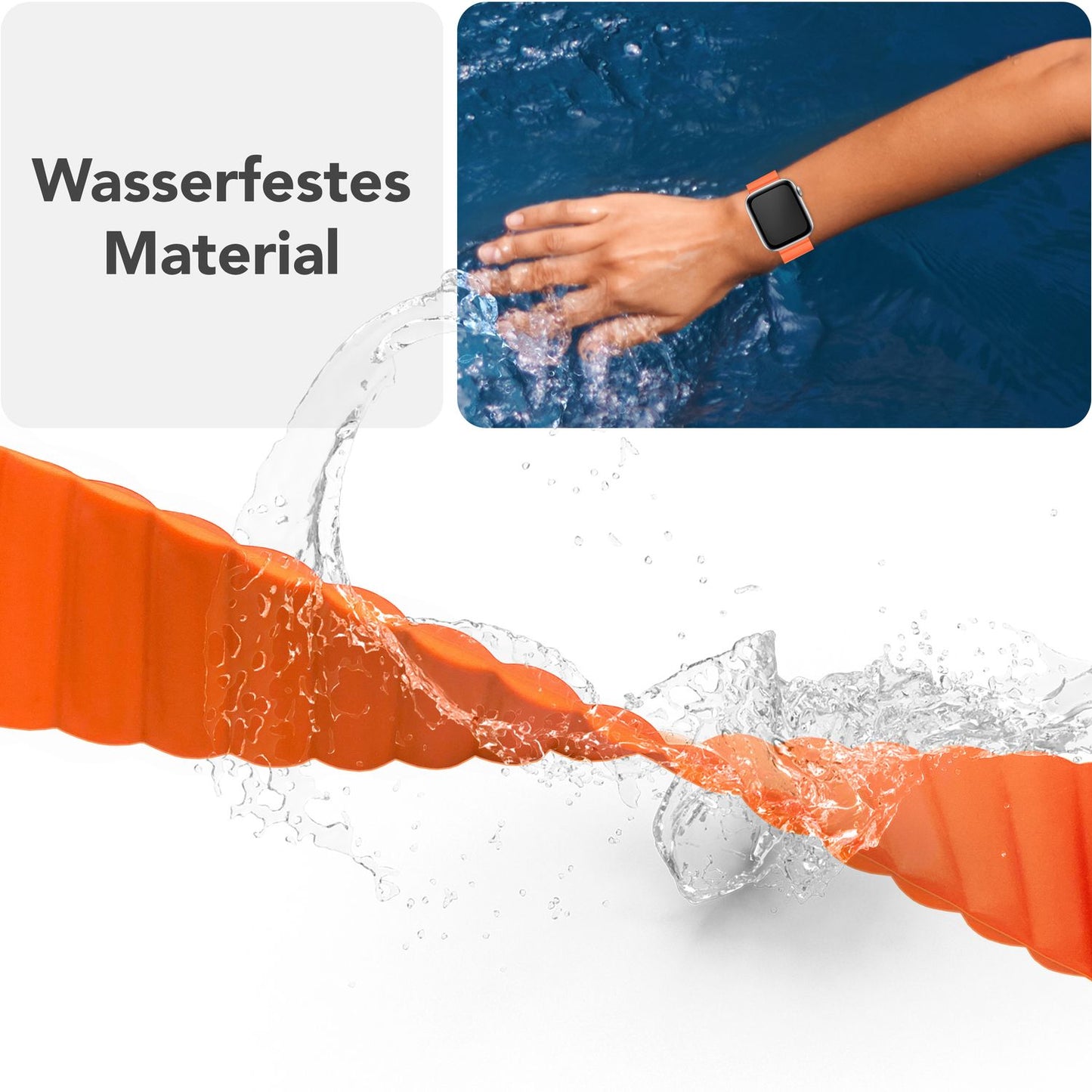 NALIA Core Armband für Apple Watch Ultra/SE/10/9/8/7/6/5/4/3/2/1, Gehäusegröße 42/44/45/46/49mm, Atmungsaktives Silikon Magnet Sportarmband mit Rillen Design