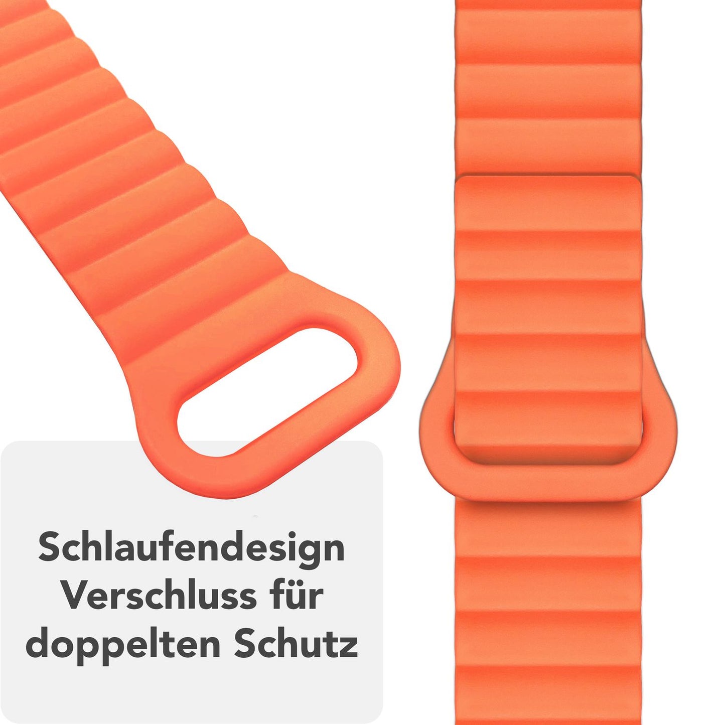 NALIA Core Armband für Apple Watch Ultra/SE/10/9/8/7/6/5/4/3/2/1, Gehäusegröße 42/44/45/46/49mm, Atmungsaktives Silikon Magnet Sportarmband mit Rillen Design