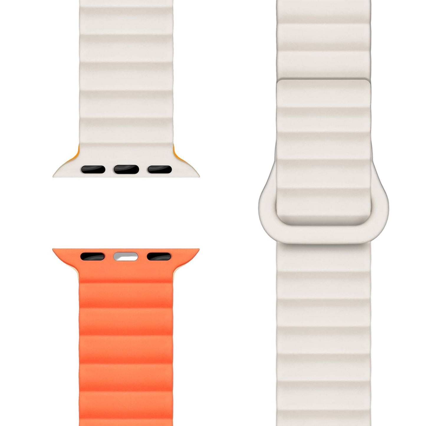 NALIA Core Armband für Apple Watch Ultra/SE/10/9/8/7/6/5/4/3/2/1, Gehäusegröße 42/44/45/46/49mm, Atmungsaktives Silikon Magnet Sportarmband mit Rillen Design