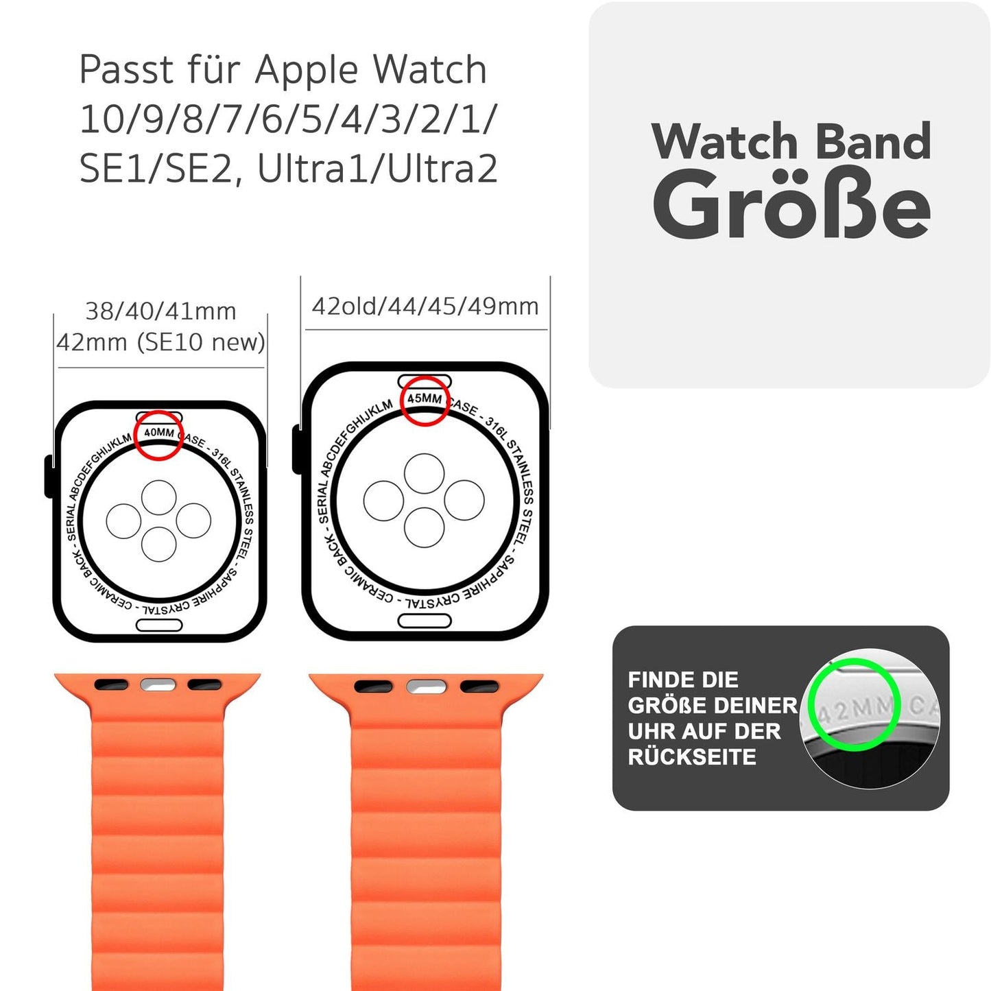 NALIA Core Armband für Apple Watch Ultra/SE/10/9/8/7/6/5/4/3/2/1, Gehäusegröße 42/44/45/46/49mm, Atmungsaktives Silikon Magnet Sportarmband mit Rillen Design