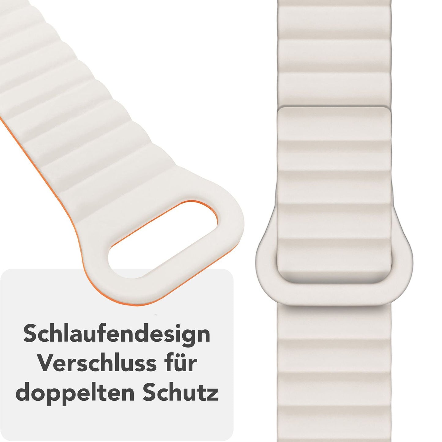 NALIA Core Armband für Apple Watch Ultra/SE/10/9/8/7/6/5/4/3/2/1, Gehäusegröße 42/44/45/46/49mm, Atmungsaktives Silikon Magnet Sportarmband mit Rillen Design