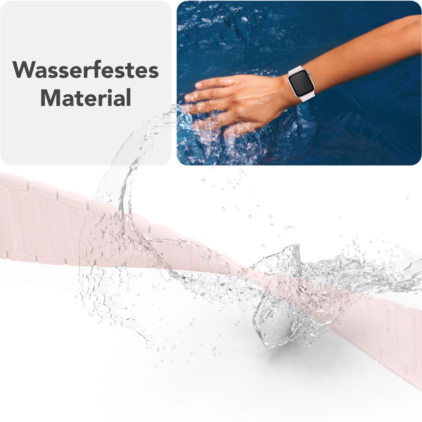 NALIA Nexus Armband - Magnetisches Silikonarmband Mit Wellenstruktur - Gehäuse 38/40/41/42mm - Kompatibel Apple Watch SE