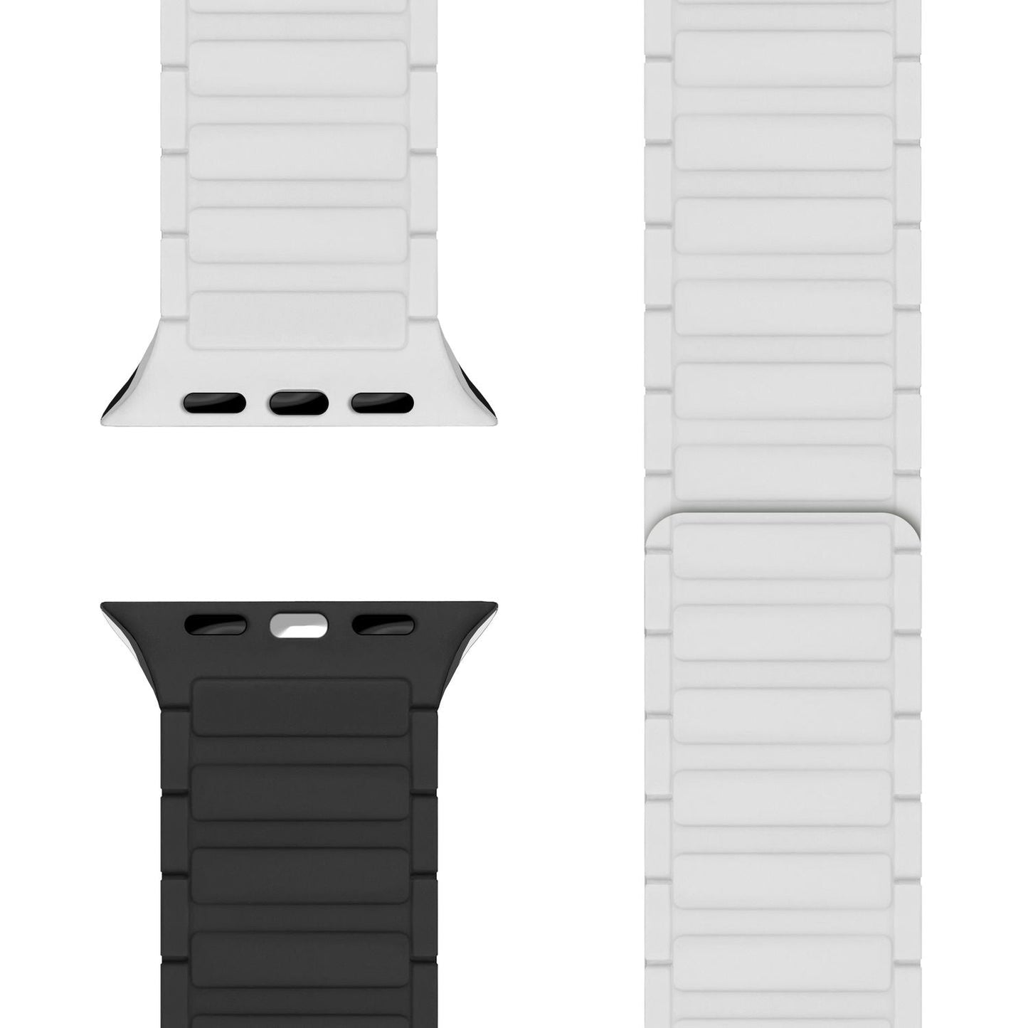 NALIA Nexus Armband - Magnetisches Silikonarmband Mit Wellenstruktur - Gehäuse 38/40/41/42mm - Kompatibel Apple Watch SE