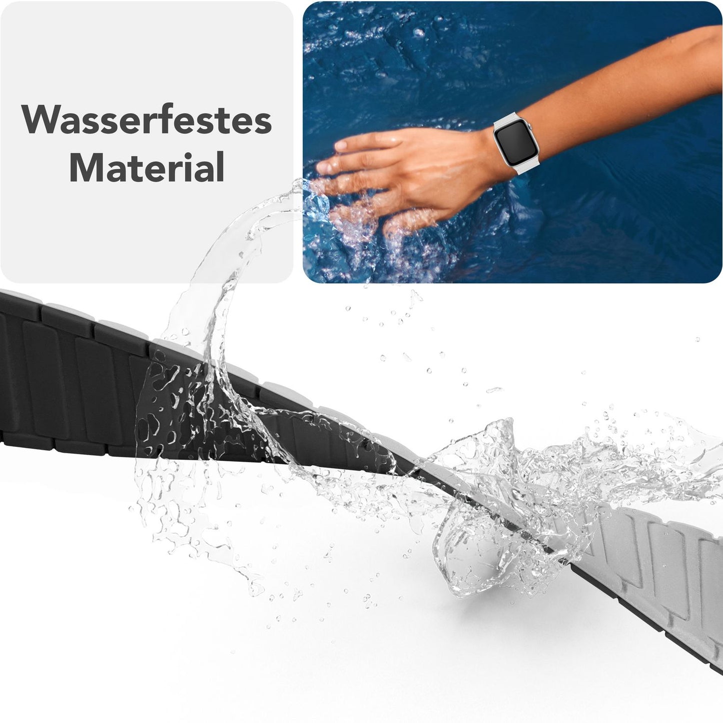 NALIA Nexus Armband - Magnetisches Silikonarmband Mit Wellenstruktur - Gehäuse 38/40/41/42mm - Kompatibel Apple Watch SE