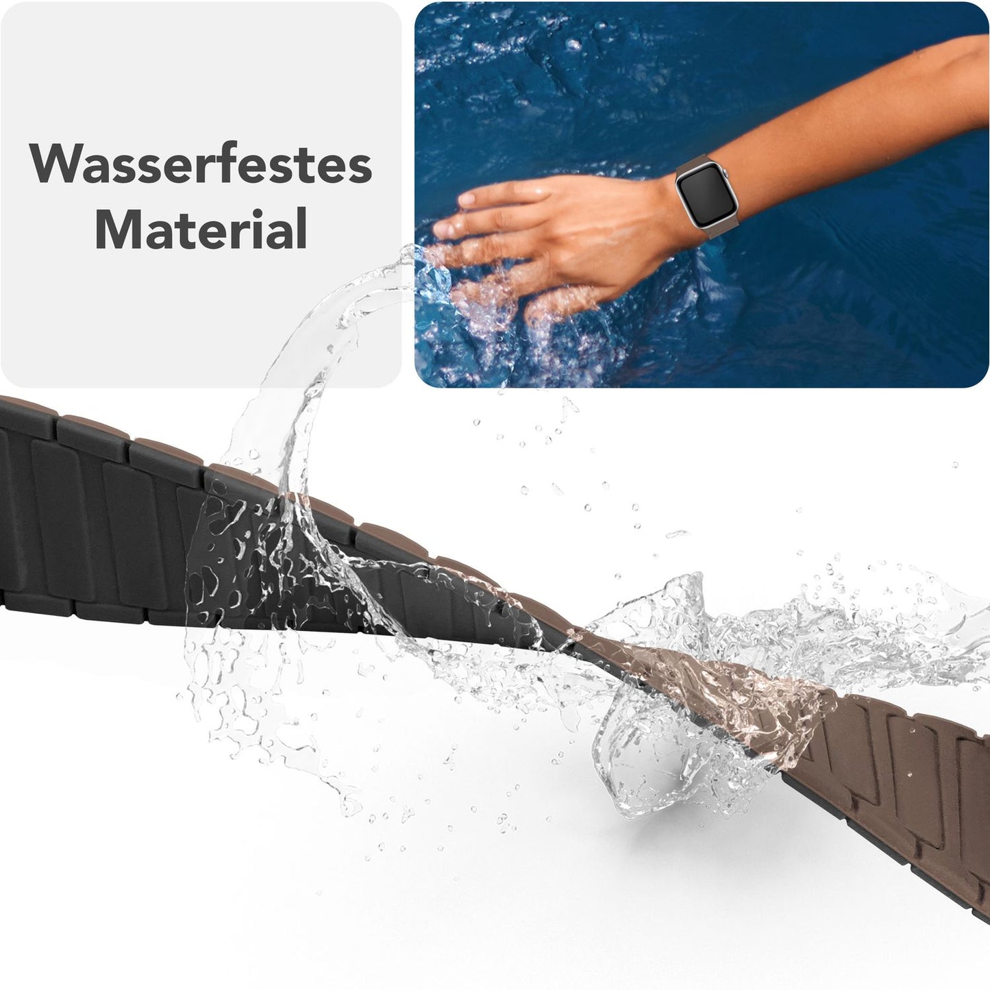 NALIA Nexus Armband - Magnetisches Silikonarmband Mit Wellenstruktur - Gehäuse 38/40/41/42mm - Kompatibel Apple Watch SE