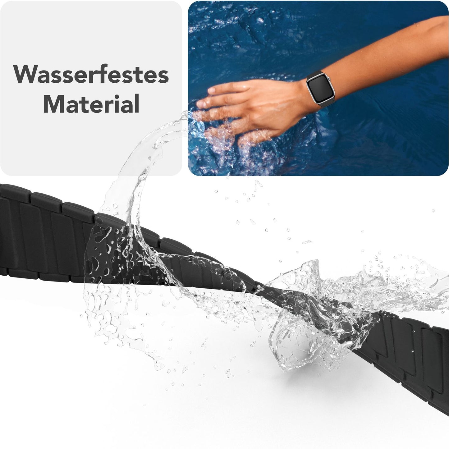 NALIA Nexus Armband - Magnetisches Silikonarmband Mit Wellenstruktur - Gehäuse 38/40/41/42mm - Kompatibel Apple Watch SE