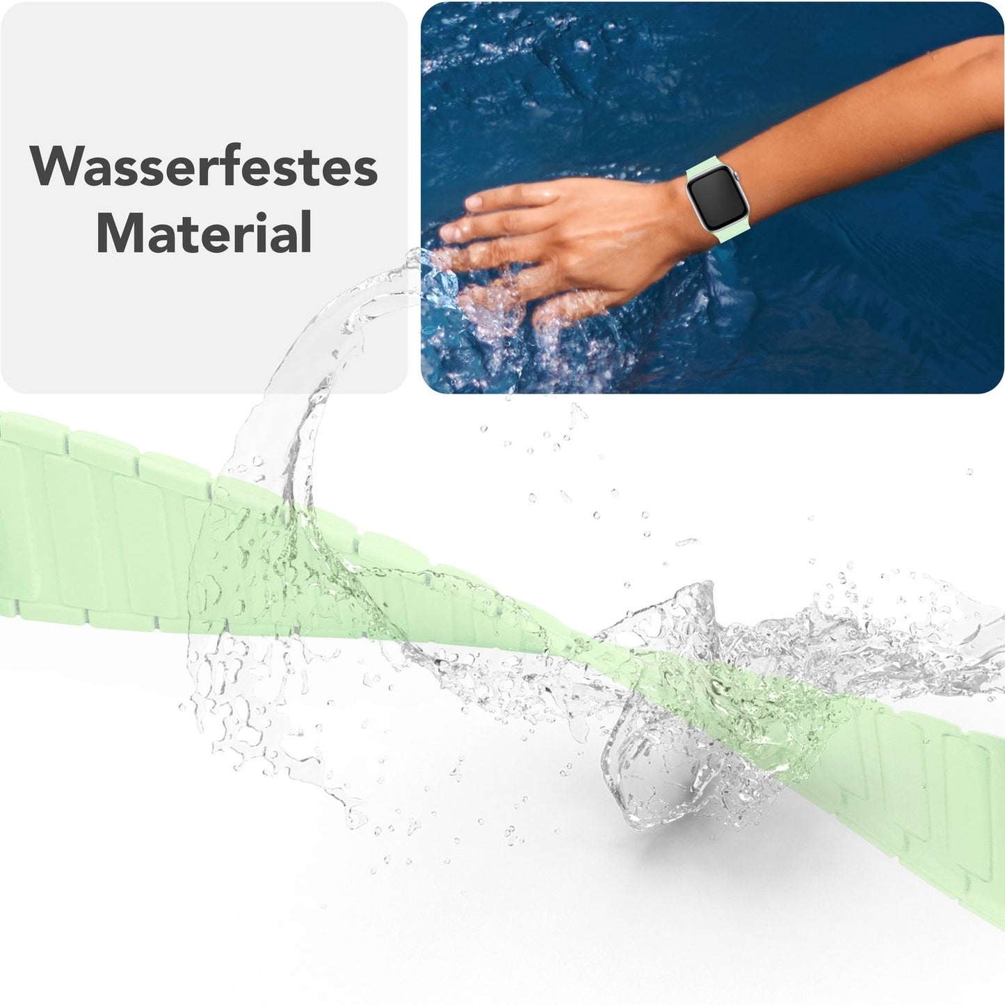 NALIA Nexus Armband - Magnetisches Silikonarmband Mit Wellenstruktur - Gehäuse 38/40/41/42mm - Kompatibel Apple Watch SE