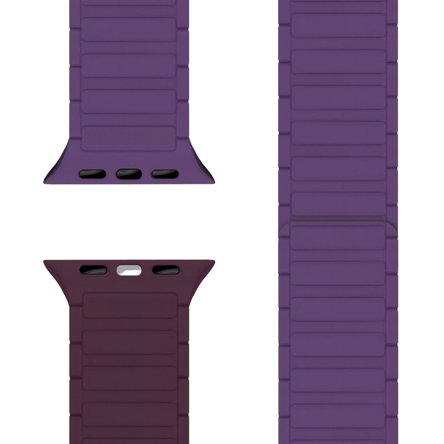 NALIA Nexus Armband für Apple Watch Ultra/SE/10/9/8/7/6/5/4/3/2/1, Gehäusegröße 42/44/45/46/49mm, Magnetisches Silikon Loop Sportarmband mit Wellenstruktur