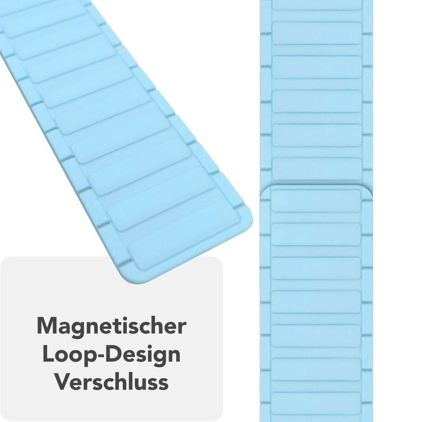 NALIA Nexus Armband für Apple Watch Ultra/SE/10/9/8/7/6/5/4/3/2/1, Gehäusegröße 42/44/45/46/49mm, Magnetisches Silikon Loop Sportarmband mit Wellenstruktur