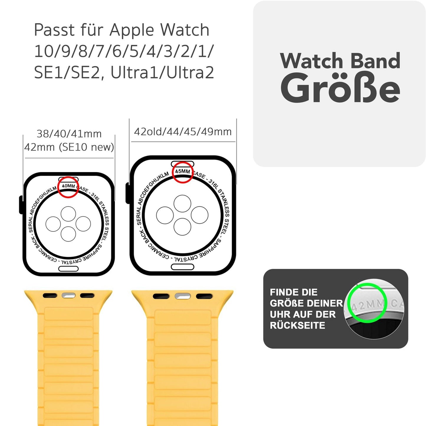 NALIA Nexus Armband für Apple Watch Ultra/SE/10/9/8/7/6/5/4/3/2/1, Gehäusegröße 42/44/45/46/49mm, Magnetisches Silikon Loop Sportarmband mit Wellenstruktur