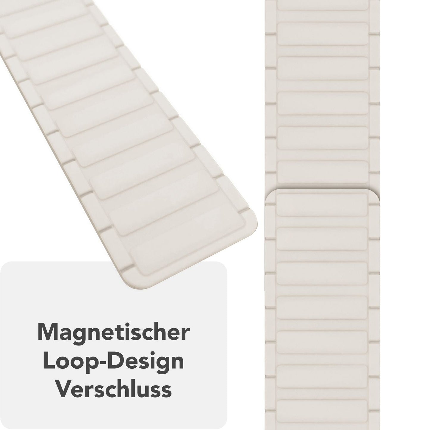 NALIA Nexus Armband für Apple Watch Ultra/SE/10/9/8/7/6/5/4/3/2/1, Gehäusegröße 42/44/45/46/49mm, Magnetisches Silikon Loop Sportarmband mit Wellenstruktur