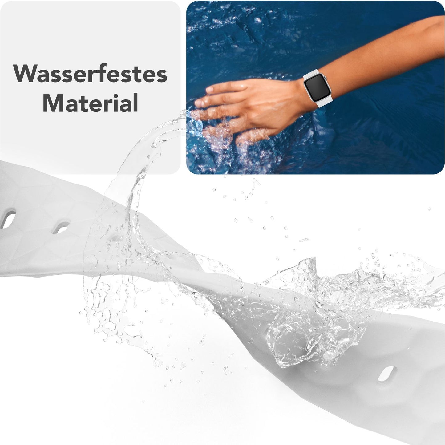 NALIA Hexion Armband Hexagon Design - Kompatibel Apple Watch Alle Serien Silikonarmband 38/40/41/42mm Steck-Pin