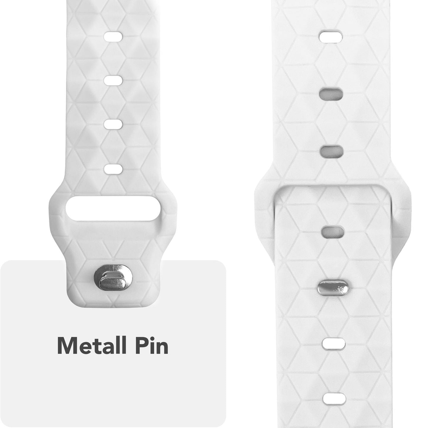 NALIA Hexion Armband Hexagon Design - Kompatibel Apple Watch Alle Serien Silikonarmband 38/40/41/42mm Steck-Pin