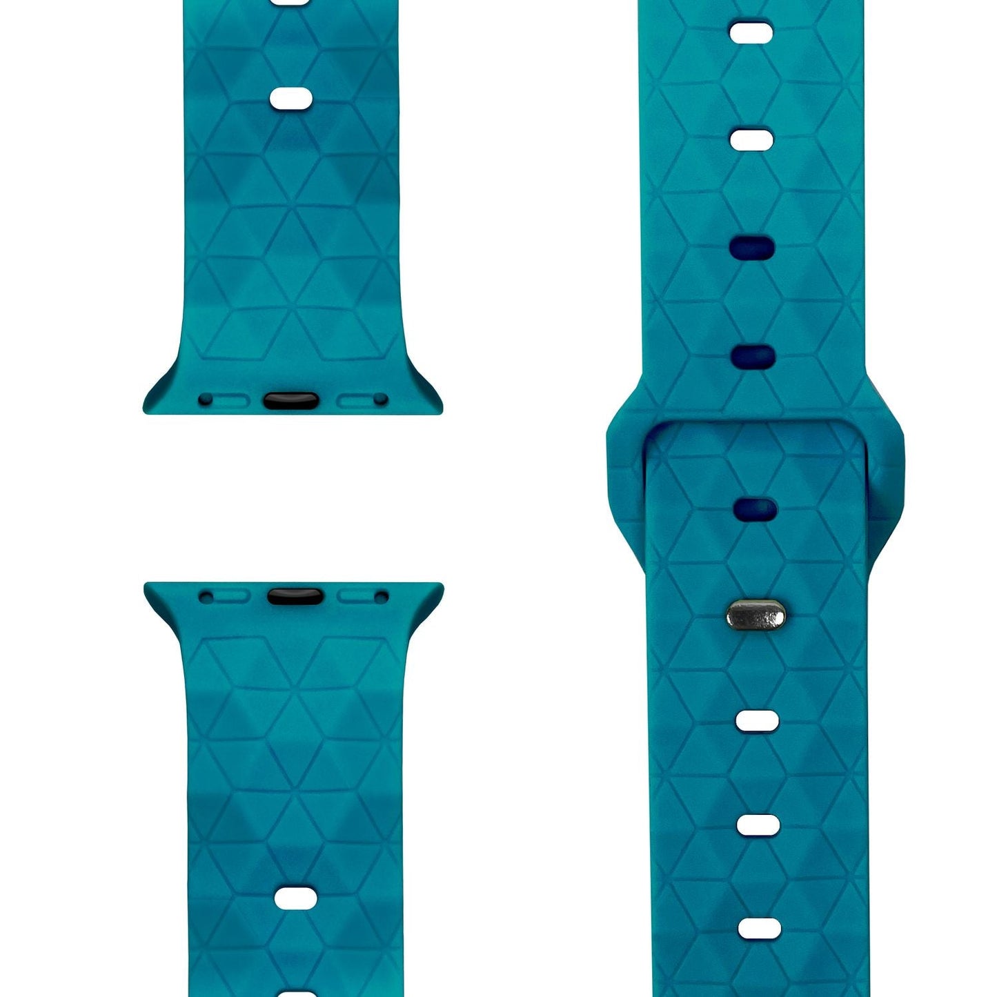 NALIA Hexion Armband Hexagon Design - Kompatibel Apple Watch Alle Serien Silikonarmband 38/40/41/42mm Steck-Pin