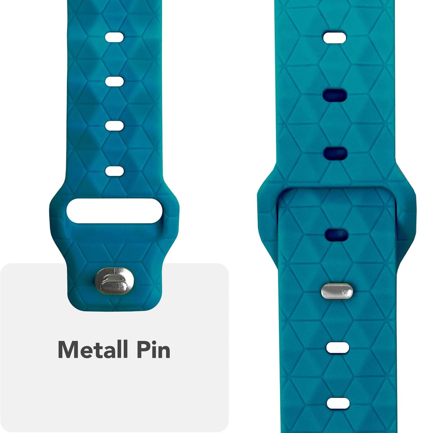 NALIA Hexion Armband Hexagon Design - Kompatibel Apple Watch Alle Serien Silikonarmband 38/40/41/42mm Steck-Pin