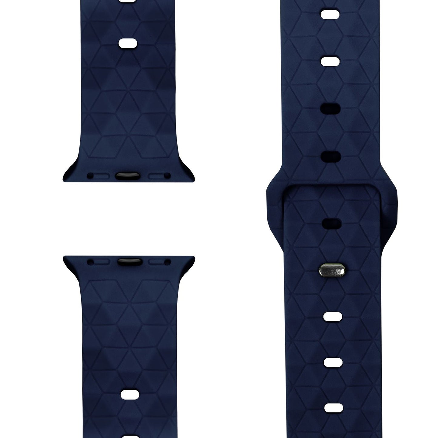 NALIA Hexion Armband Hexagon Design - Kompatibel Apple Watch Alle Serien Silikonarmband 38/40/41/42mm Steck-Pin