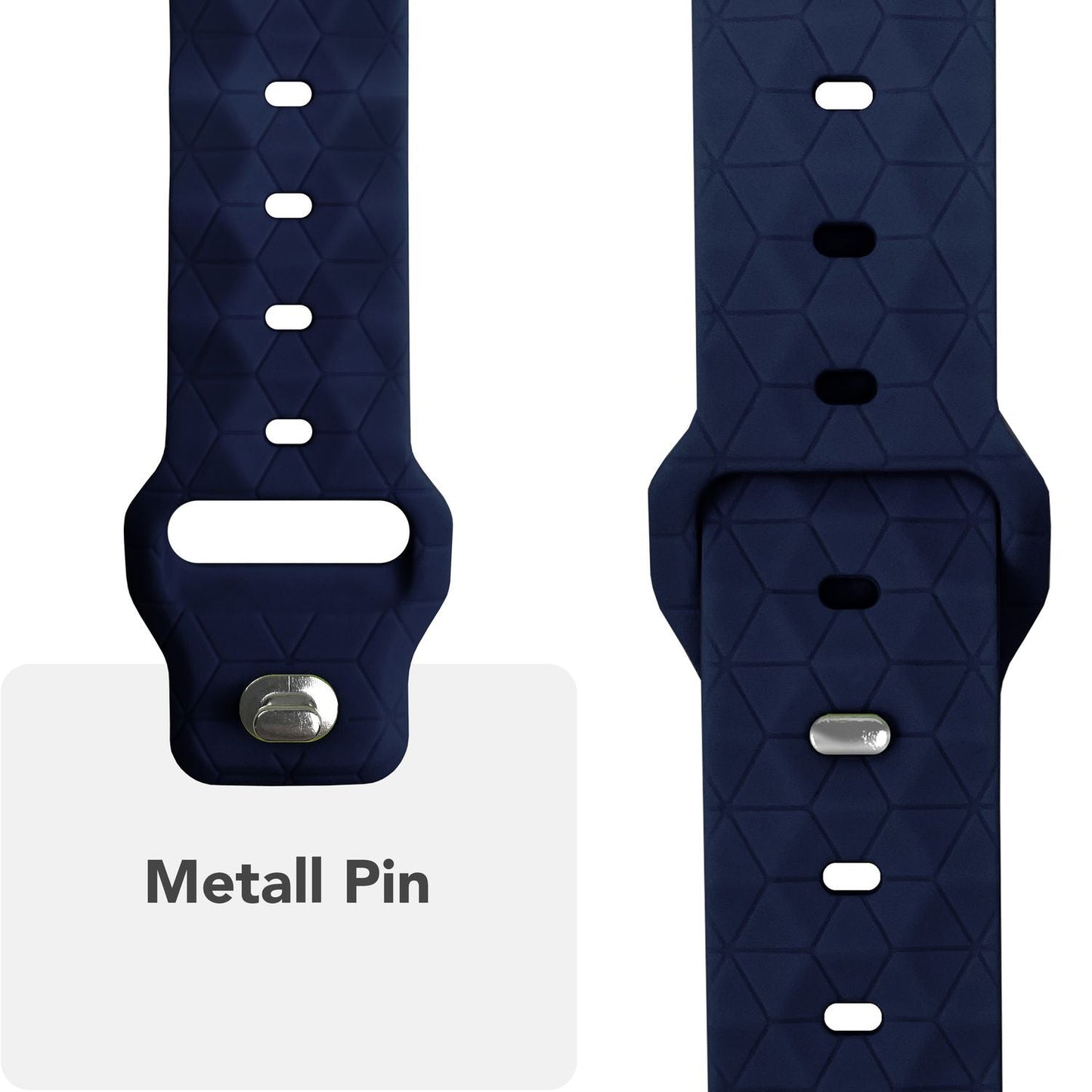 NALIA Hexion Armband Hexagon Design - Kompatibel Apple Watch Alle Serien Silikonarmband 38/40/41/42mm Steck-Pin