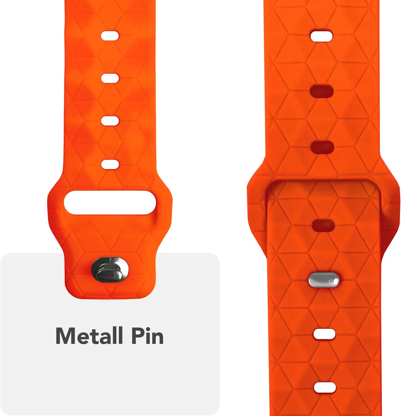 NALIA Hexion Armband Hexagon Design - Kompatibel Apple Watch Alle Serien Silikonarmband 38/40/41/42mm Steck-Pin