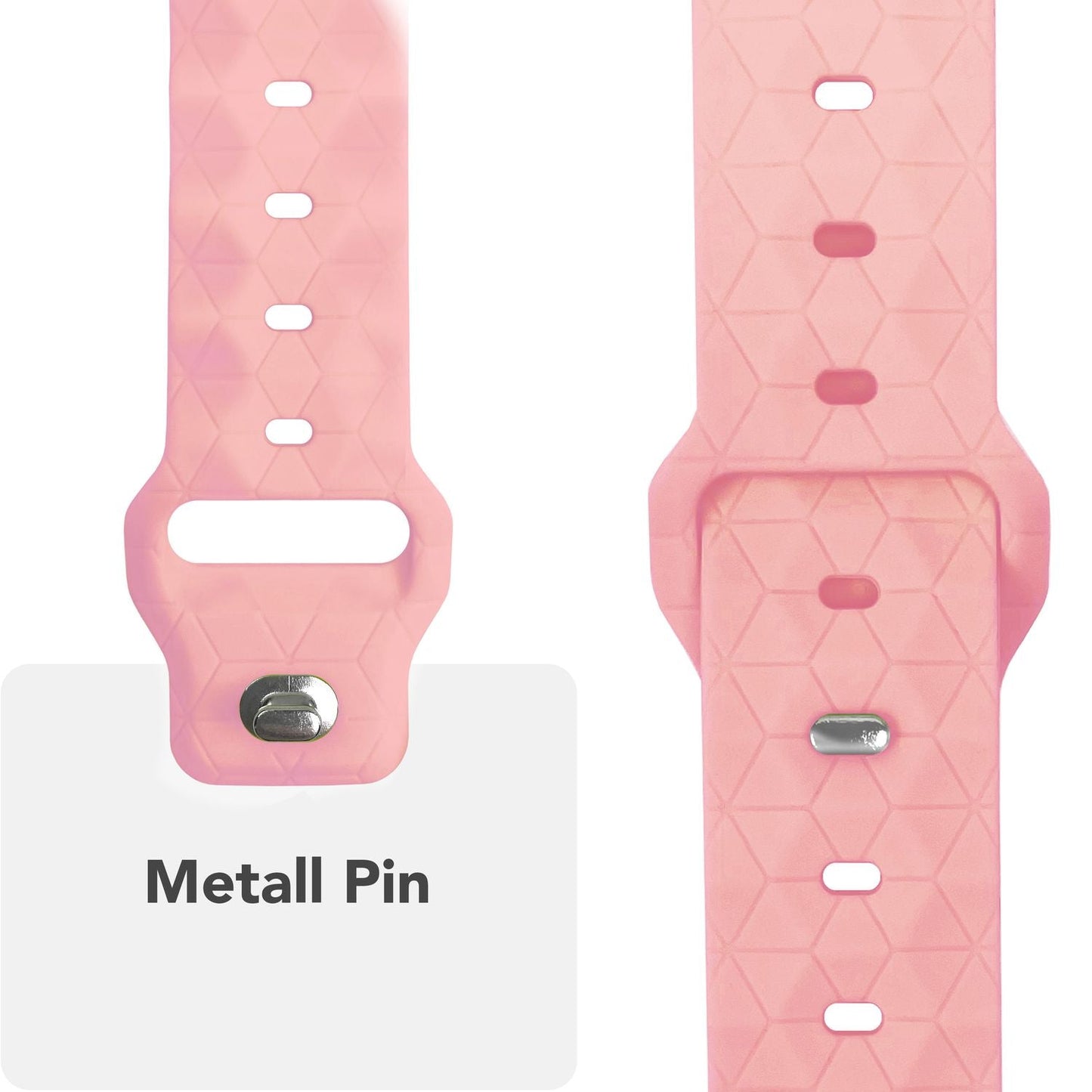 NALIA Hexion Armband Hexagon Design - Kompatibel Apple Watch Alle Serien Silikonarmband 38/40/41/42mm Steck-Pin