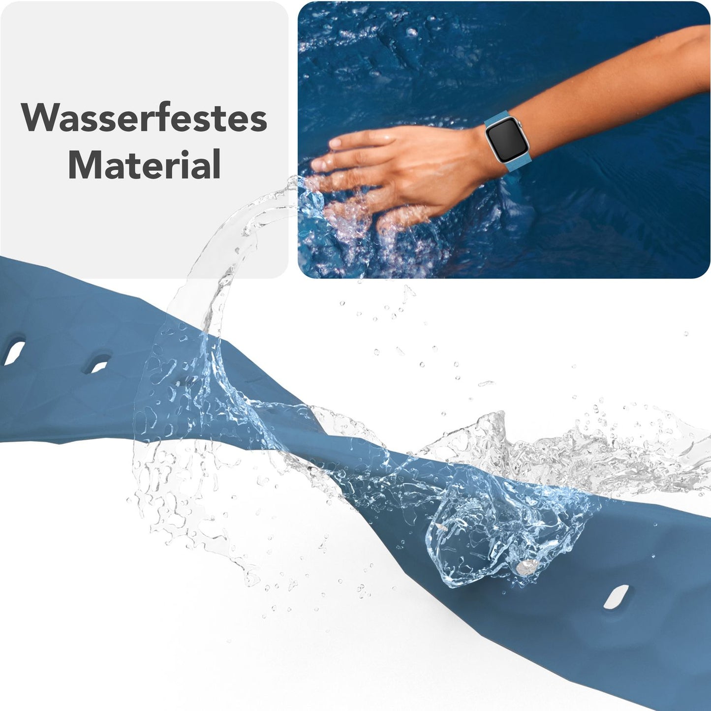 NALIA Hexion Armband Hexagon Design - Kompatibel Apple Watch Alle Serien Silikonarmband 38/40/41/42mm Steck-Pin