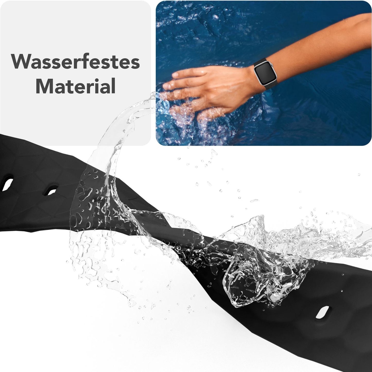 NALIA Hexion Armband Hexagon Design - Kompatibel Apple Watch Alle Serien Silikonarmband 38/40/41/42mm Steck-Pin