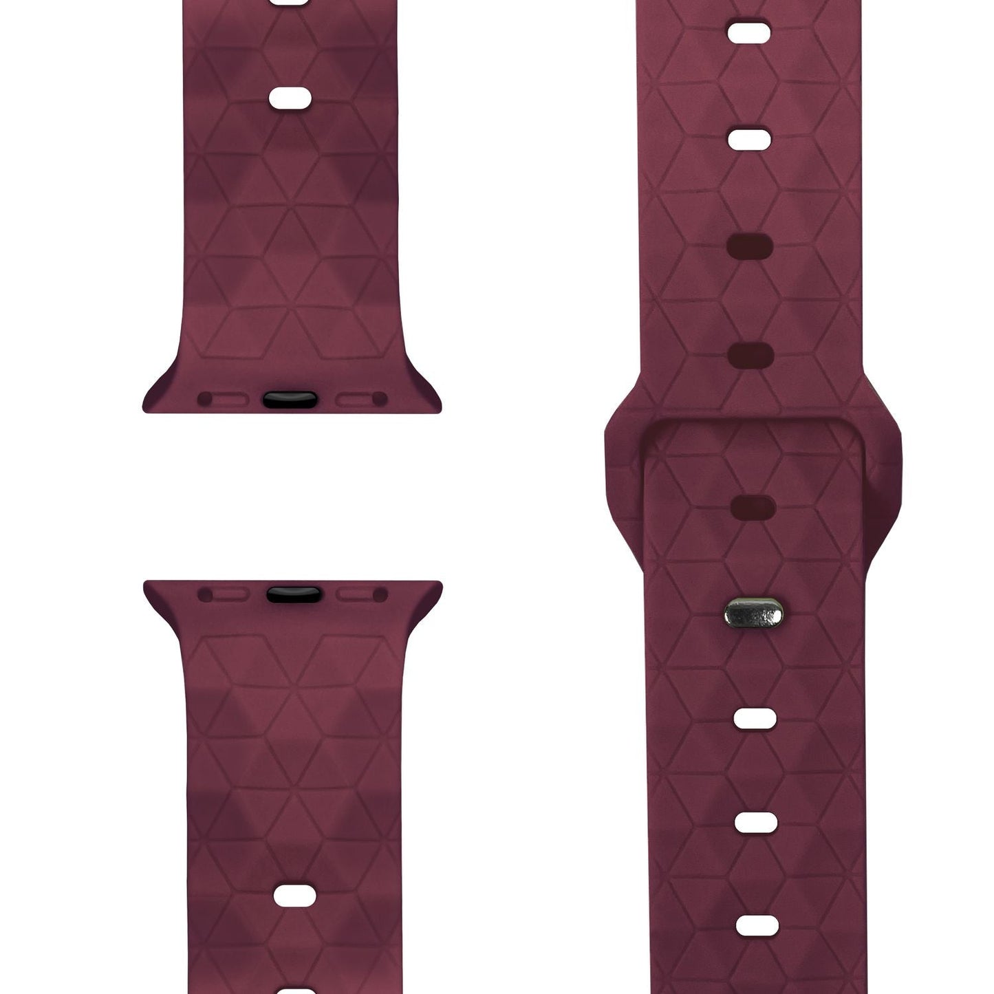 NALIA Hexion Armband Hexagon Design - Kompatibel Apple Watch Alle Serien Silikonarmband 38/40/41/42mm Steck-Pin