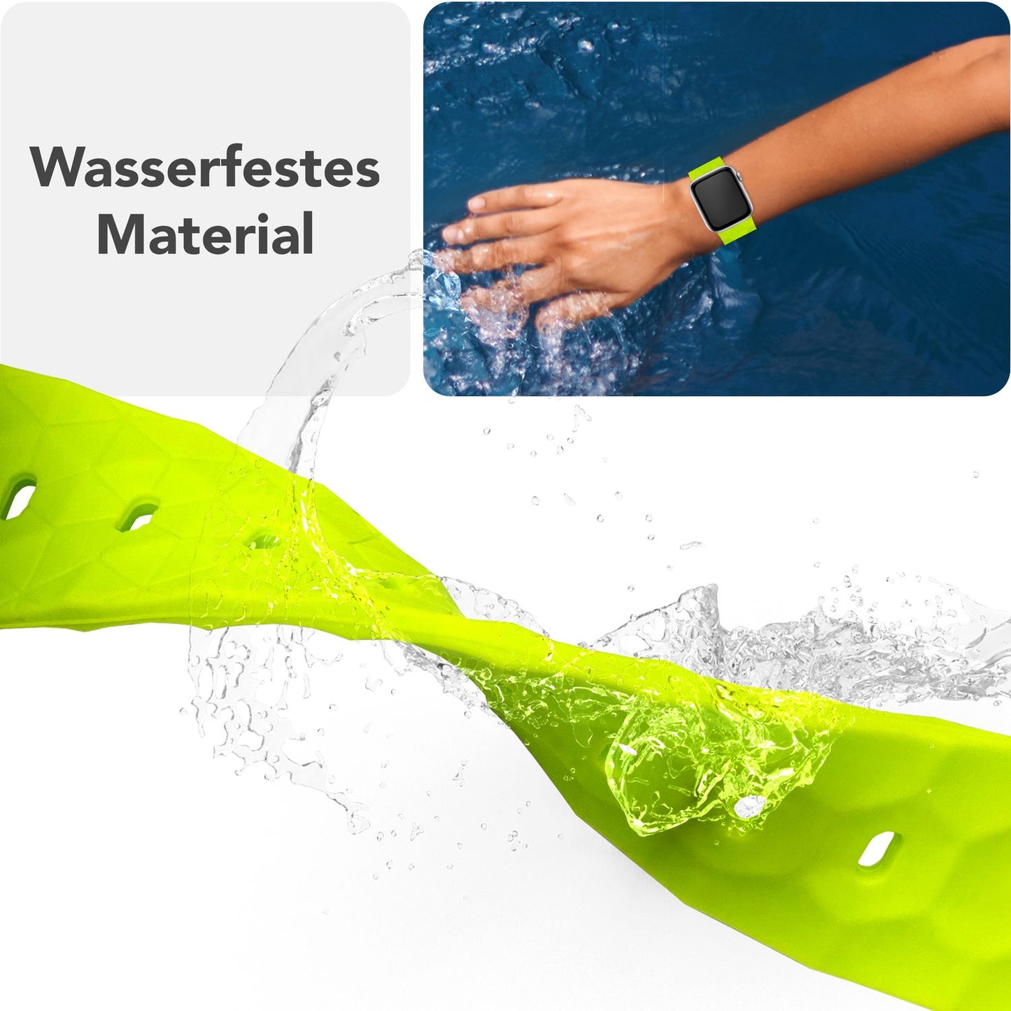 NALIA Hexion Armband Hexagon Design - Kompatibel Apple Watch Alle Serien Silikonarmband 38/40/41/42mm Steck-Pin