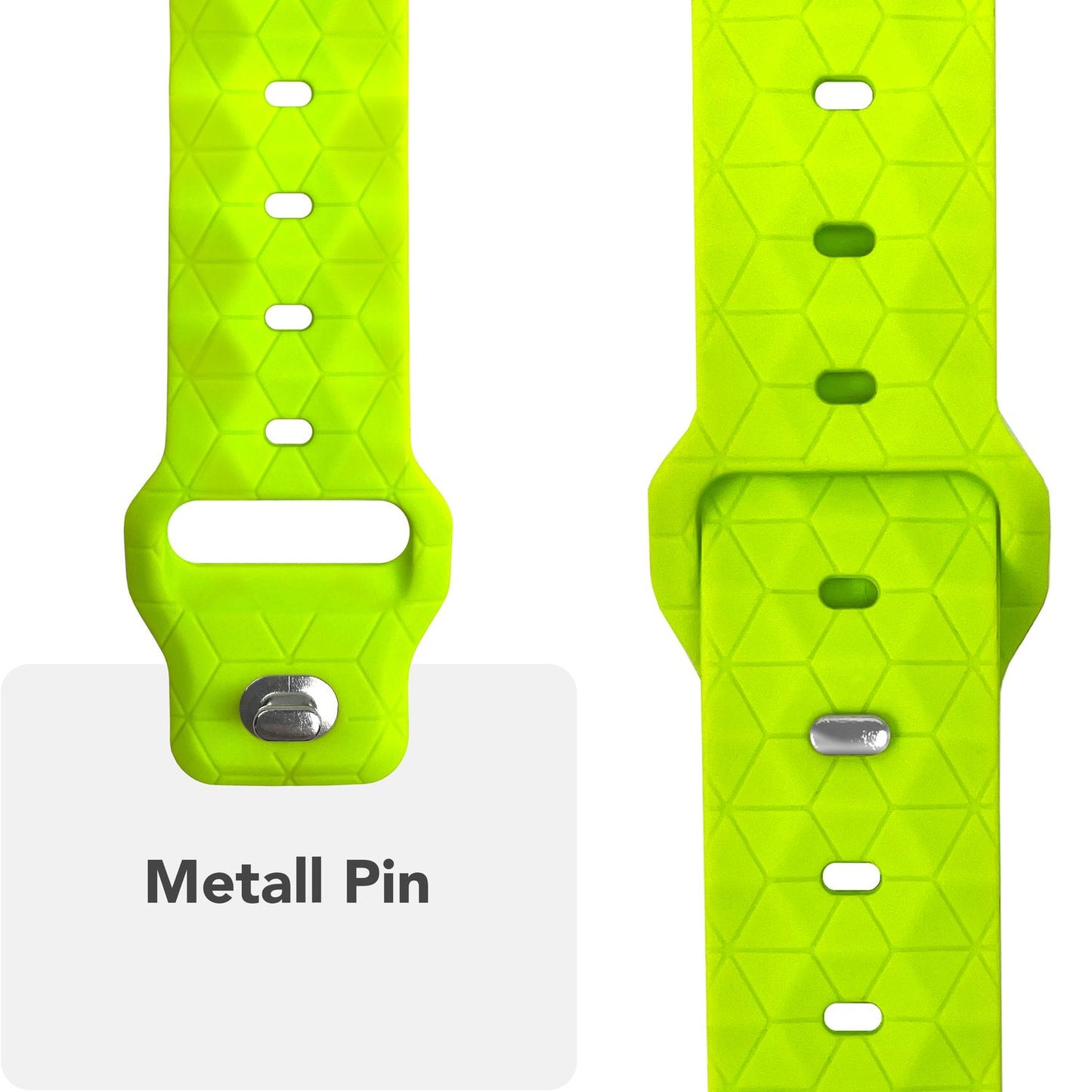 NALIA Hexion Armband Hexagon Design - Kompatibel Apple Watch Alle Serien Silikonarmband 38/40/41/42mm Steck-Pin