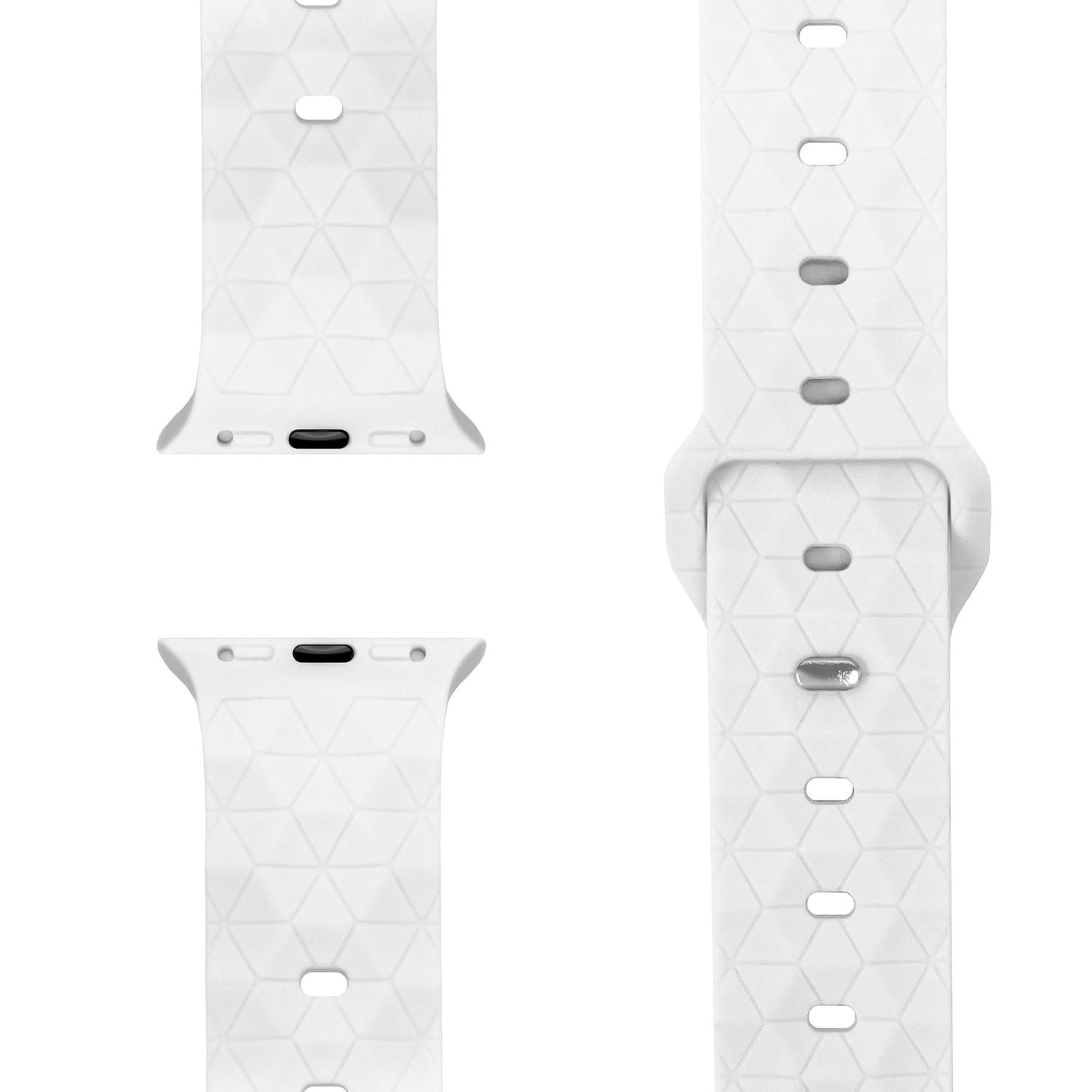 NALIA Hexion Armband Silikon Hexagon-Design - Größe 42–49mm Steck-Pin