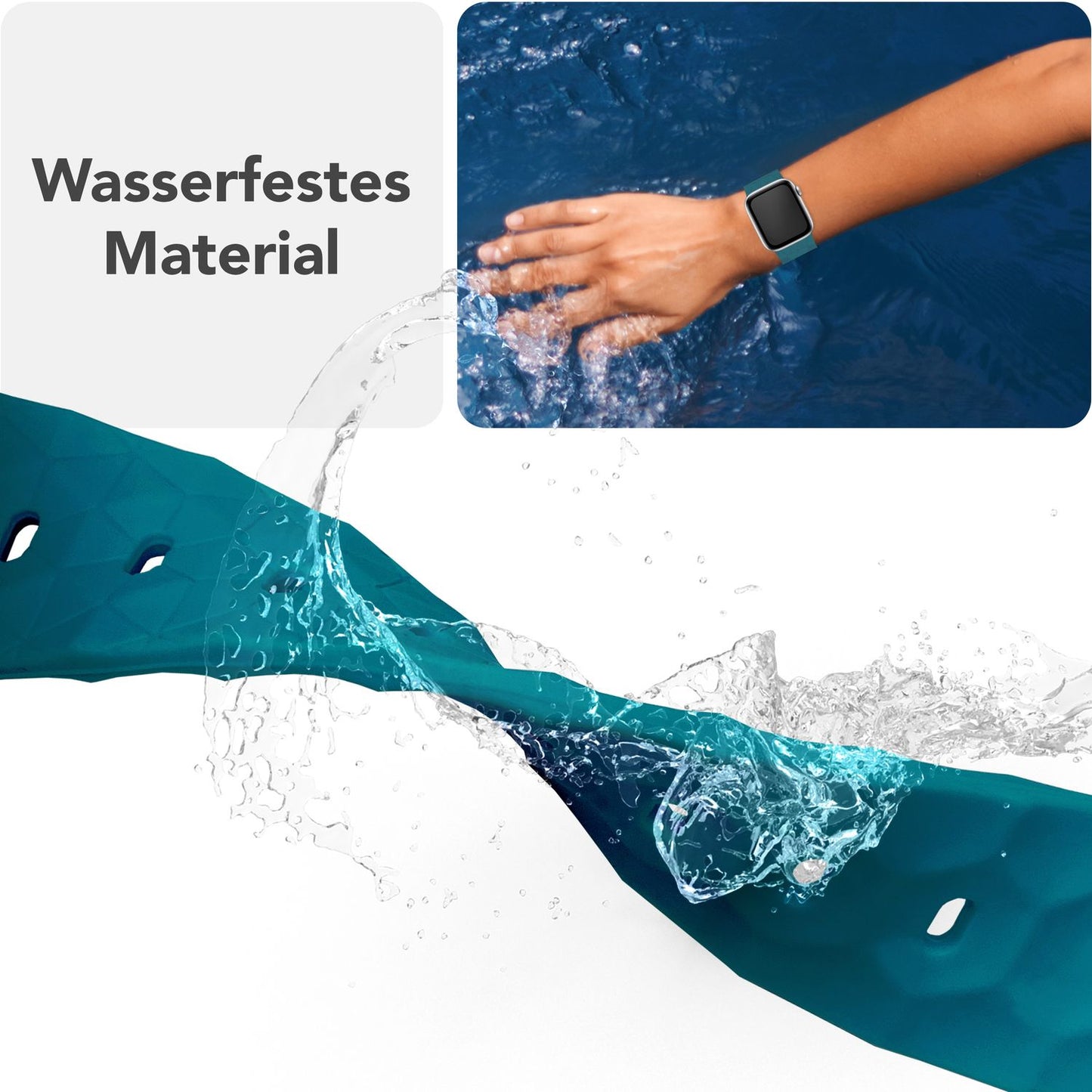 NALIA Hexion Armband Silikon Hexagon-Design - Größe 42–49mm Steck-Pin