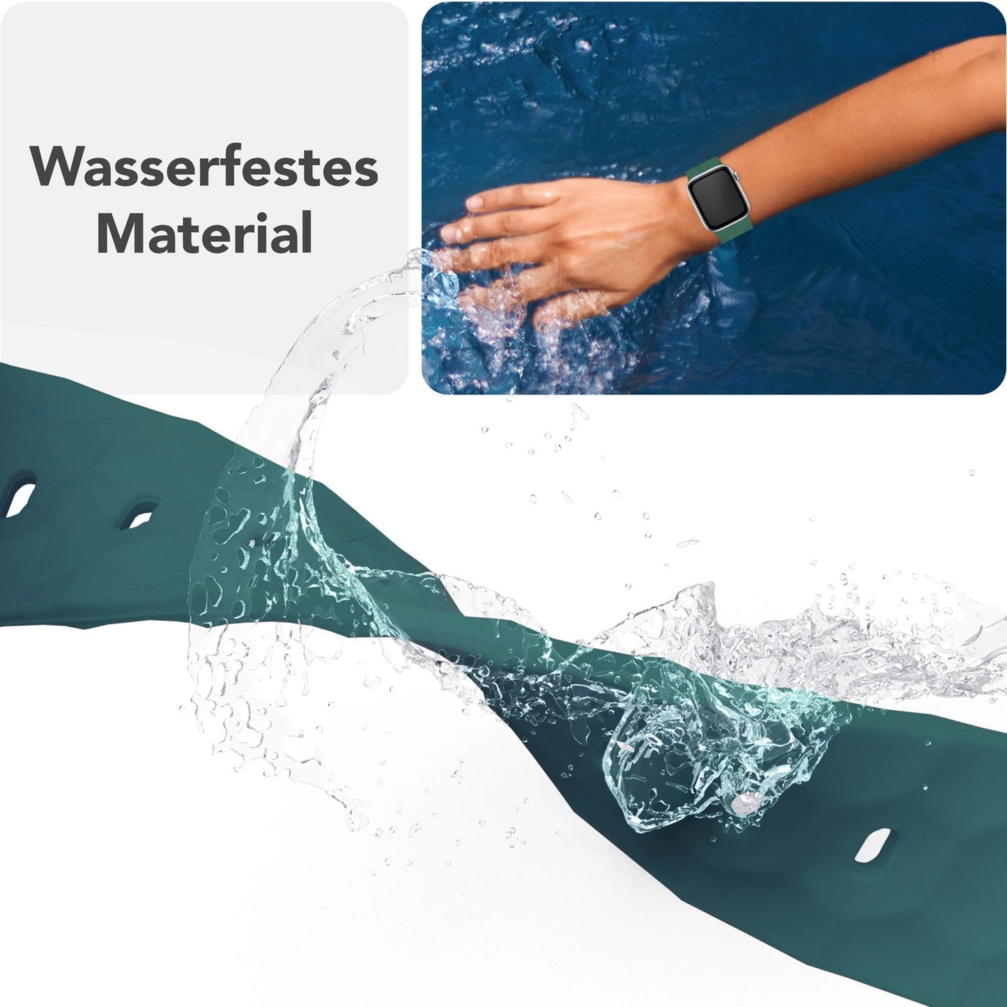 NALIA Hexion Armband Silikon Hexagon-Design - Größe 42–49mm Steck-Pin