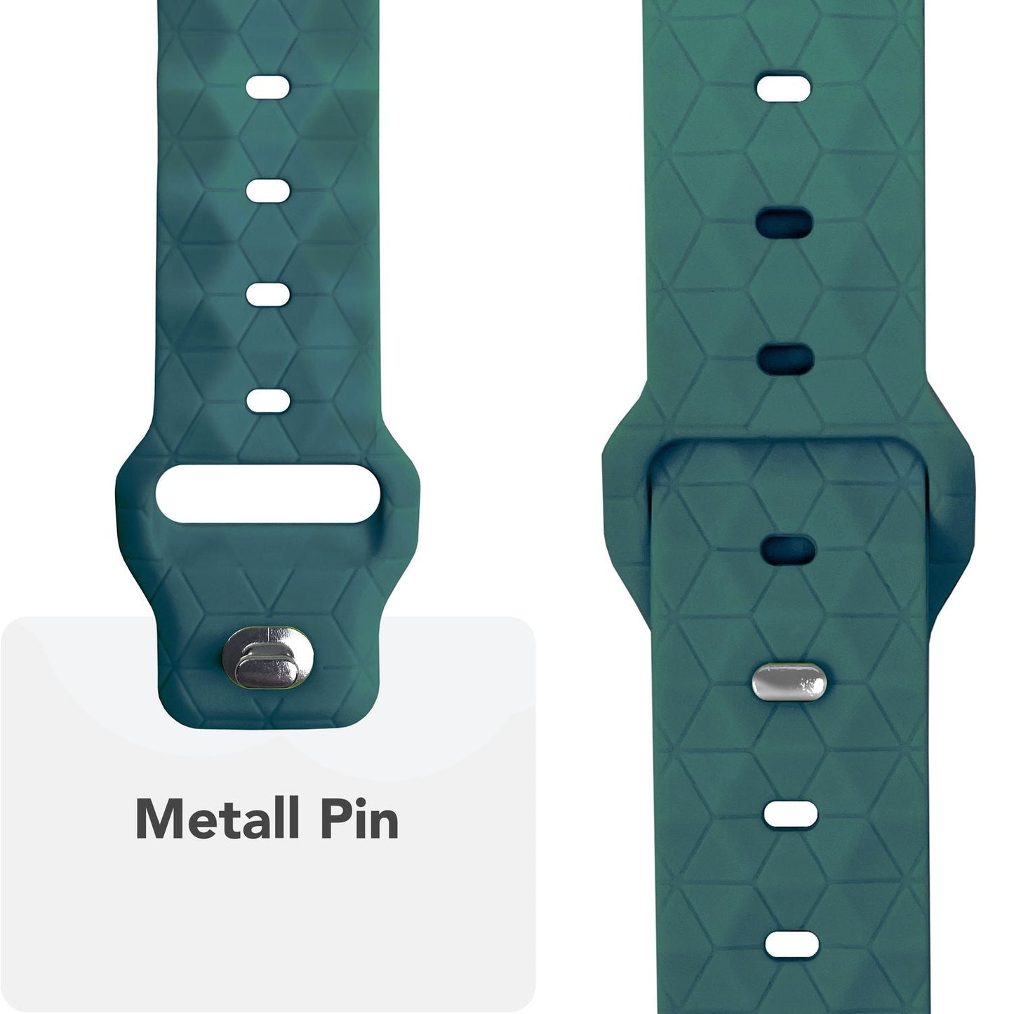 NALIA Hexion Armband Silikon Hexagon-Design - Größe 42–49mm Steck-Pin