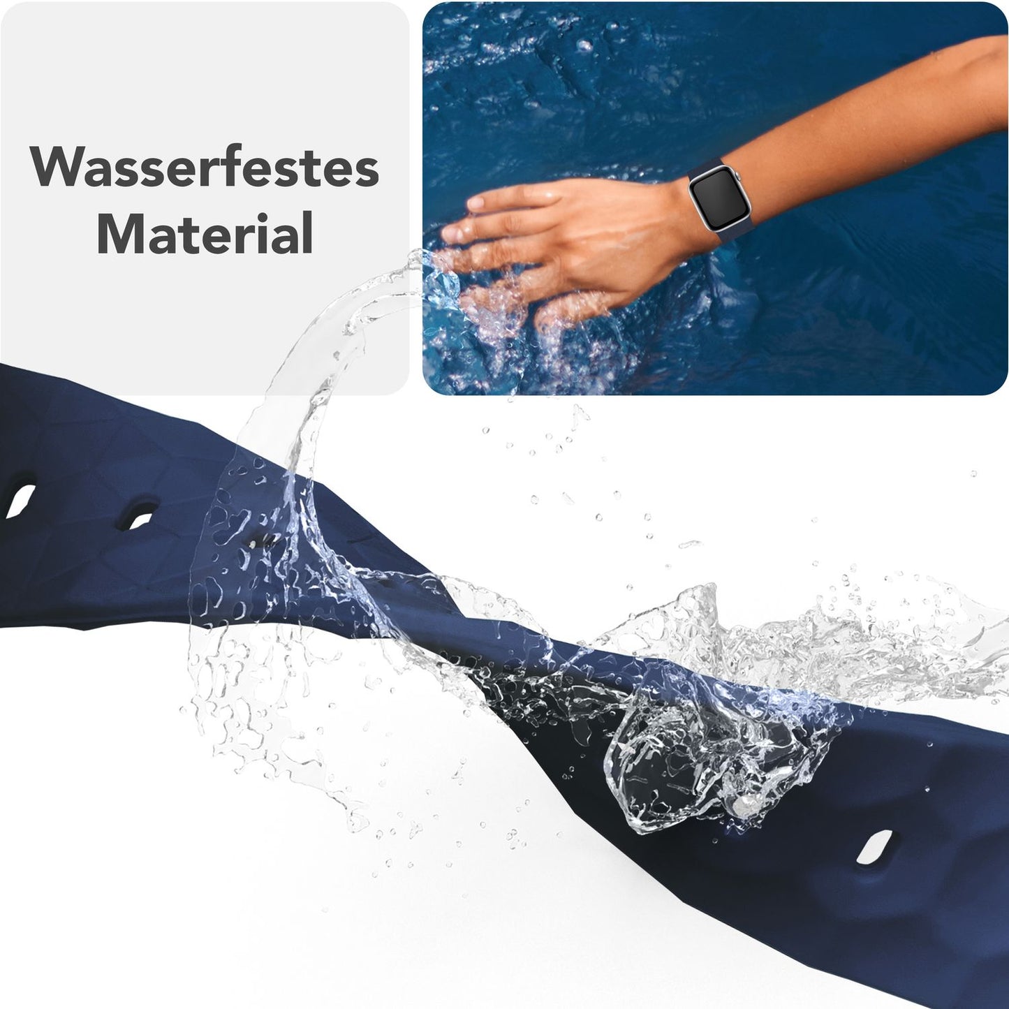 NALIA Hexion Armband Silikon Hexagon-Design - Größe 42–49mm Steck-Pin