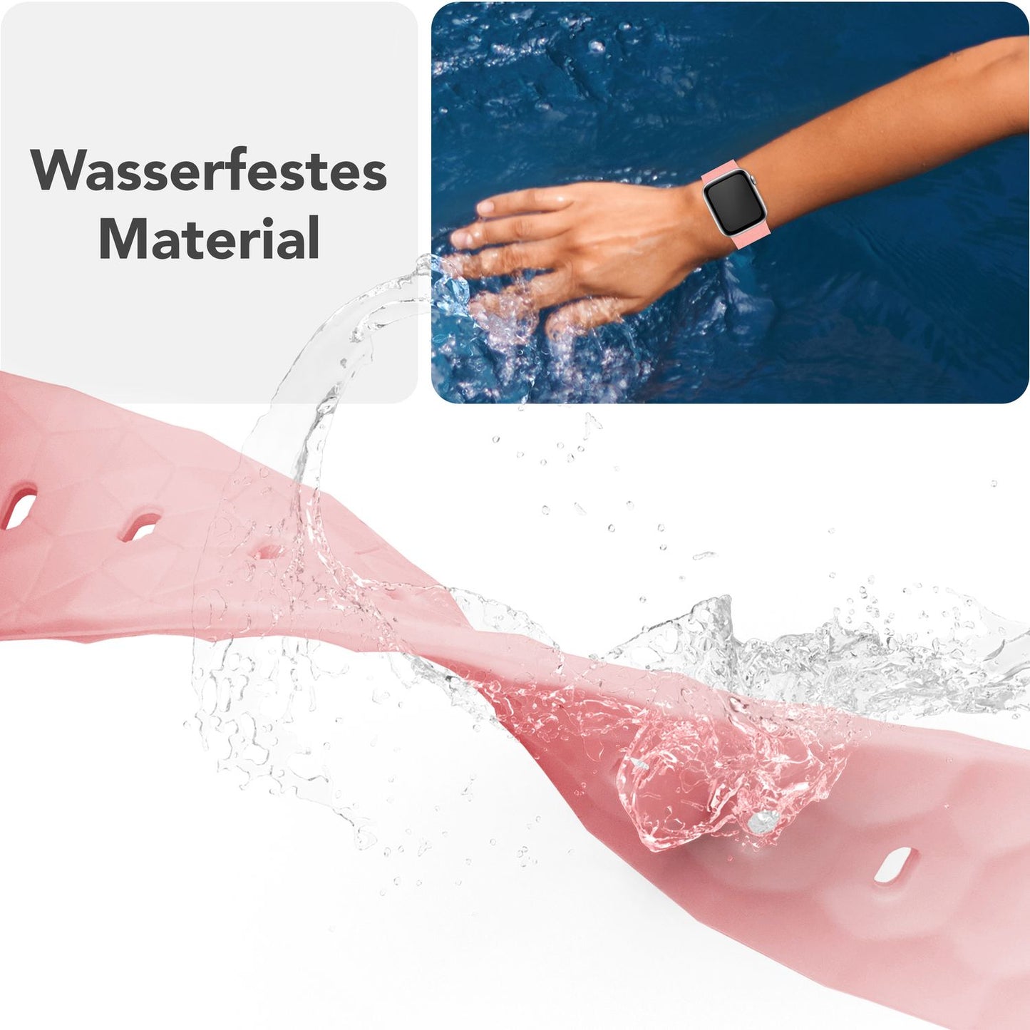 NALIA Hexion Armband Silikon Hexagon-Design - Größe 42–49mm Steck-Pin