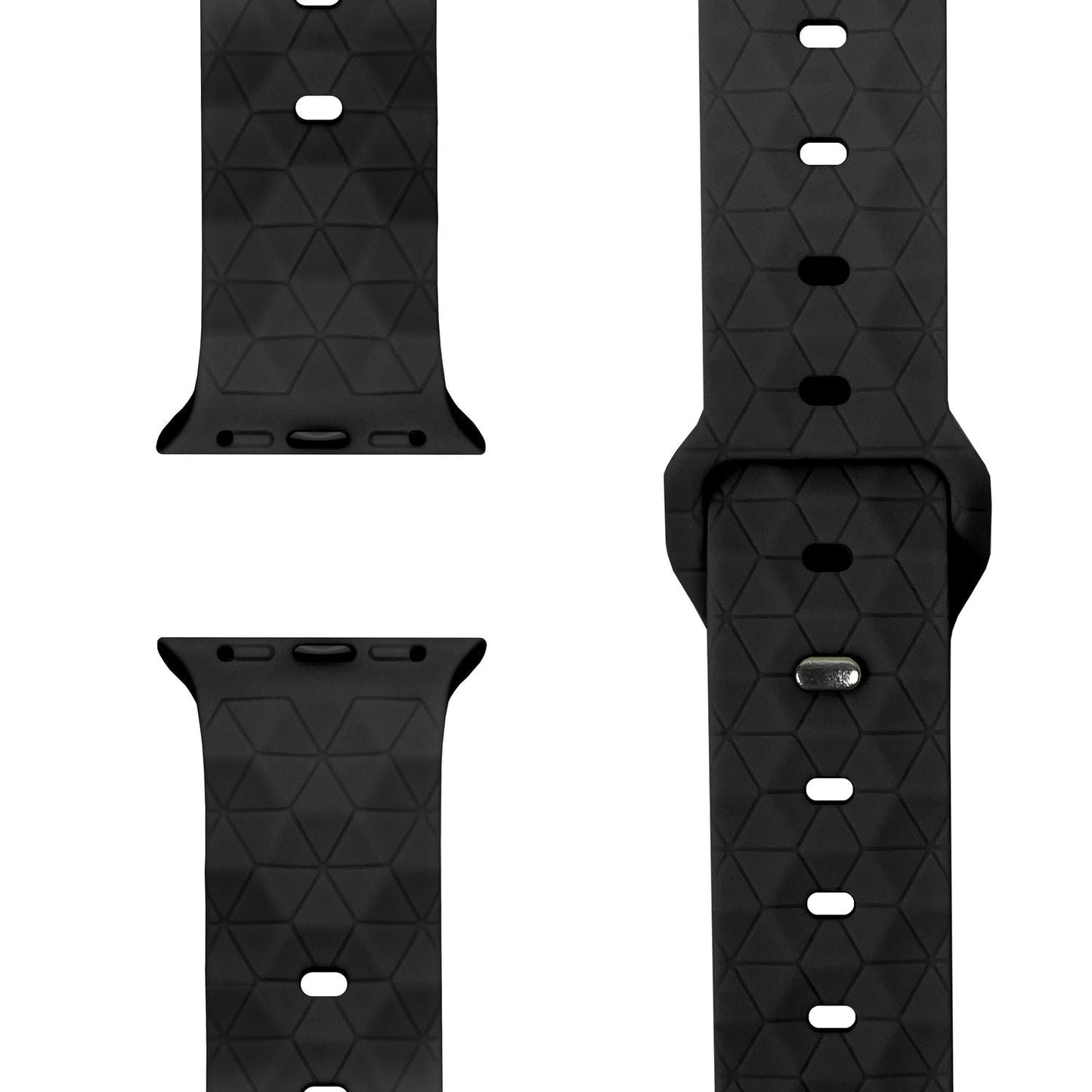 NALIA Hexion Armband Silikon Hexagon-Design - Größe 42–49mm Steck-Pin