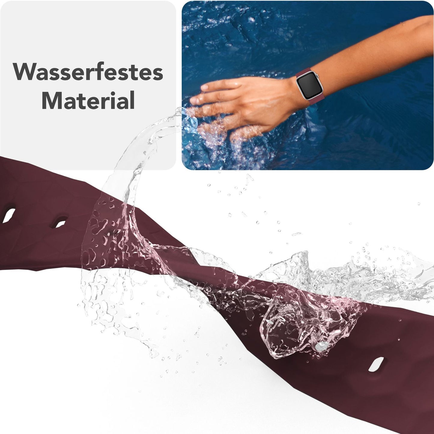 NALIA Hexion Armband Silikon Hexagon-Design - Größe 42–49mm Steck-Pin