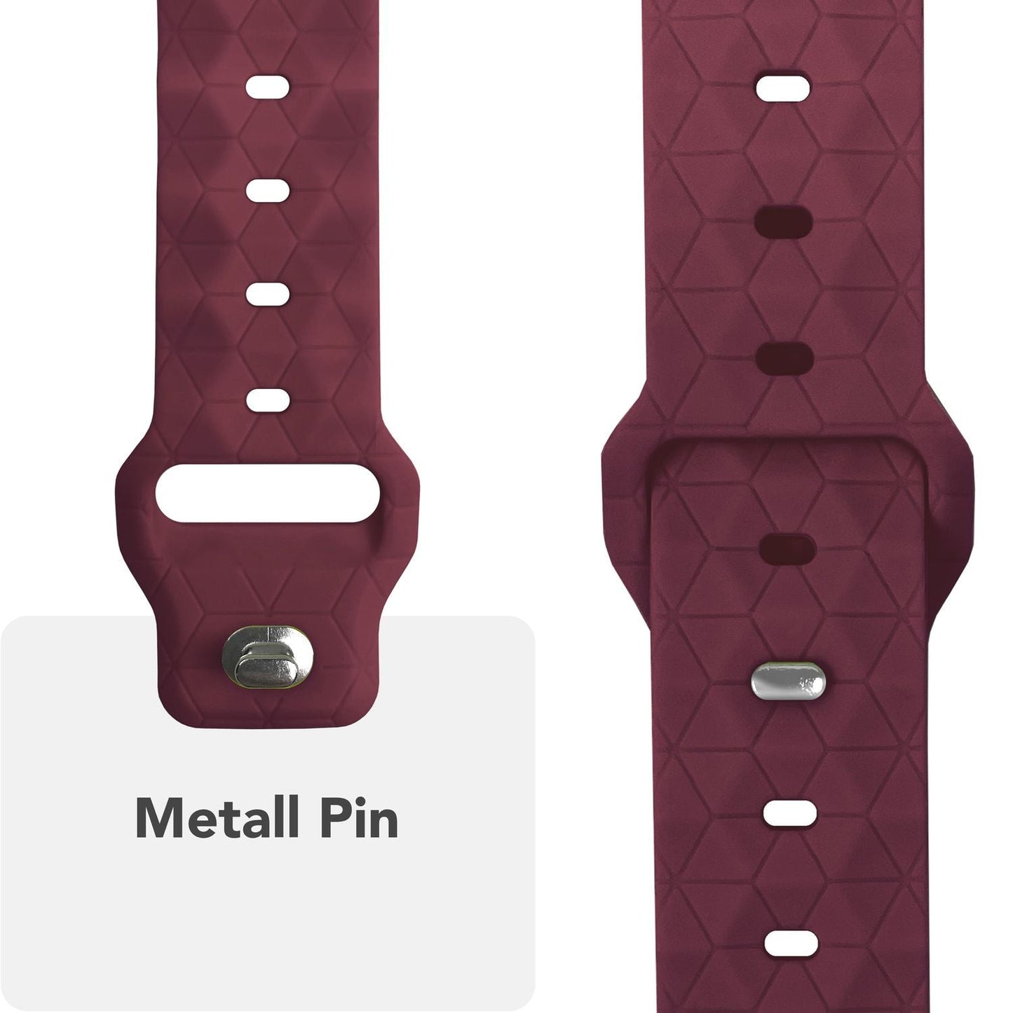 NALIA Hexion Armband Silikon Hexagon-Design - Größe 42–49mm Steck-Pin