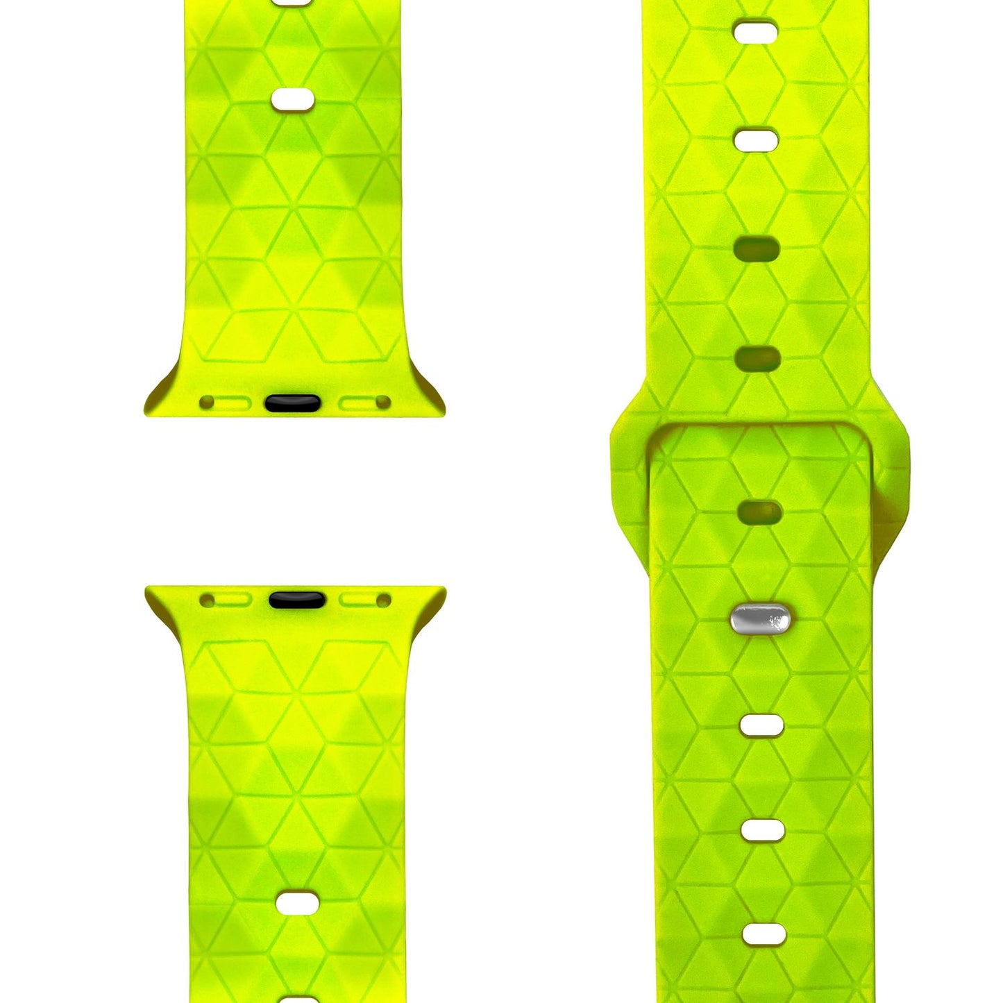NALIA Hexion Armband Silikon Hexagon-Design - Größe 42–49mm Steck-Pin