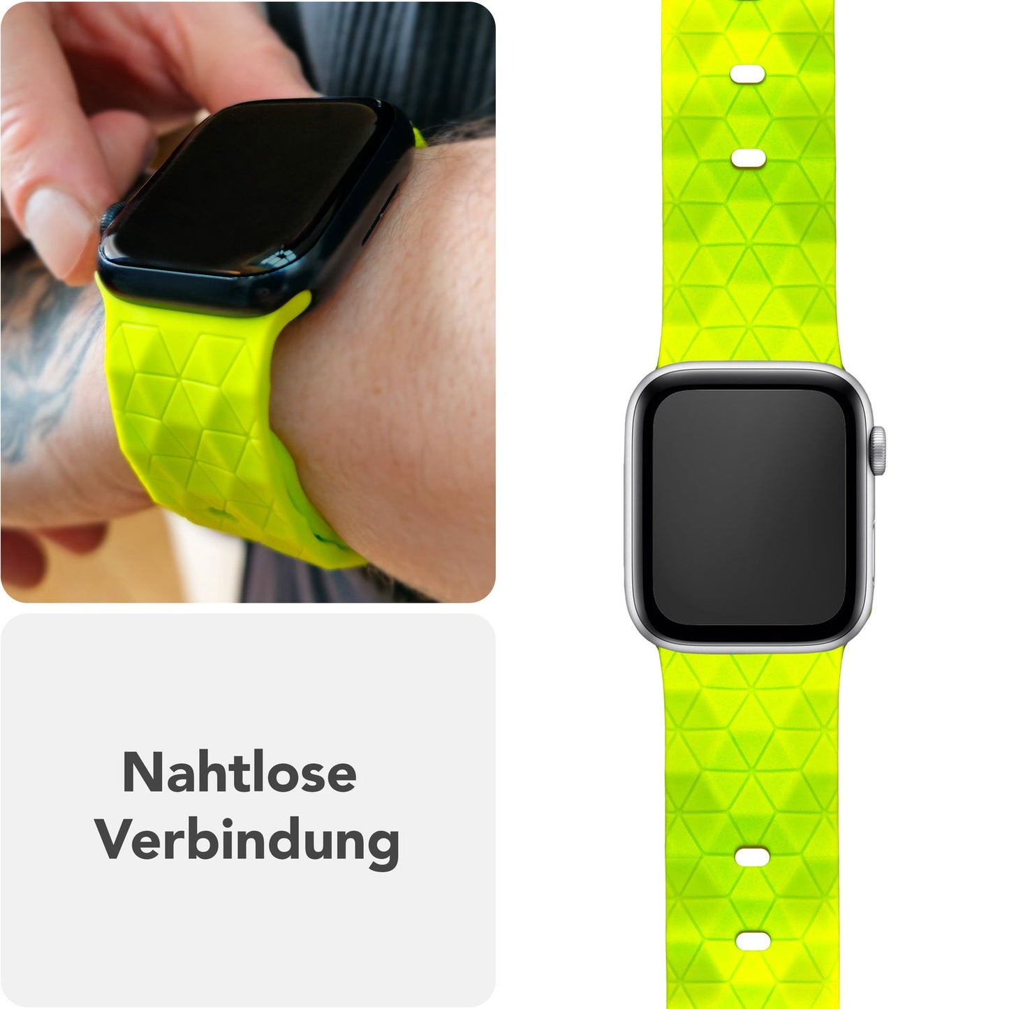 NALIA Hexion Armband Silikon Hexagon-Design - Größe 42–49mm Steck-Pin