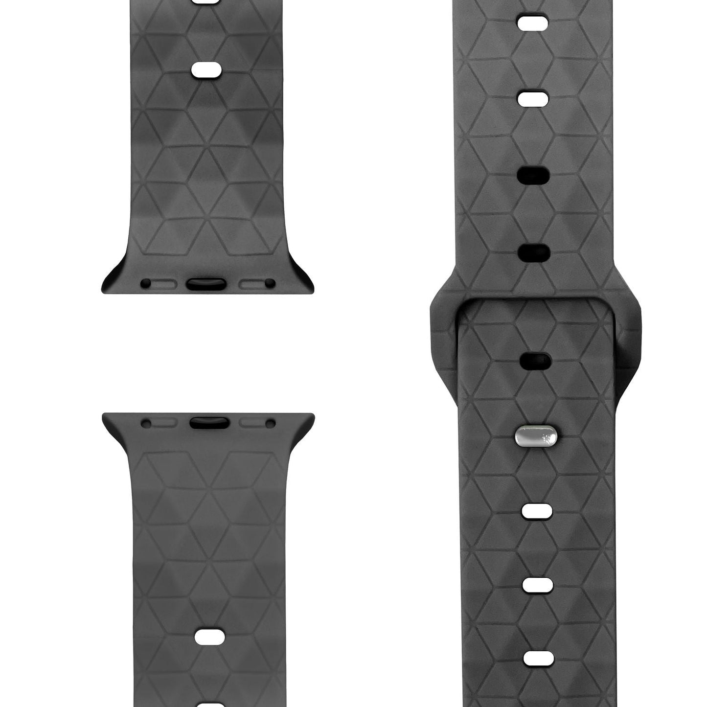 NALIA Hexion Armband Silikon Hexagon-Design - Größe 42–49mm Steck-Pin