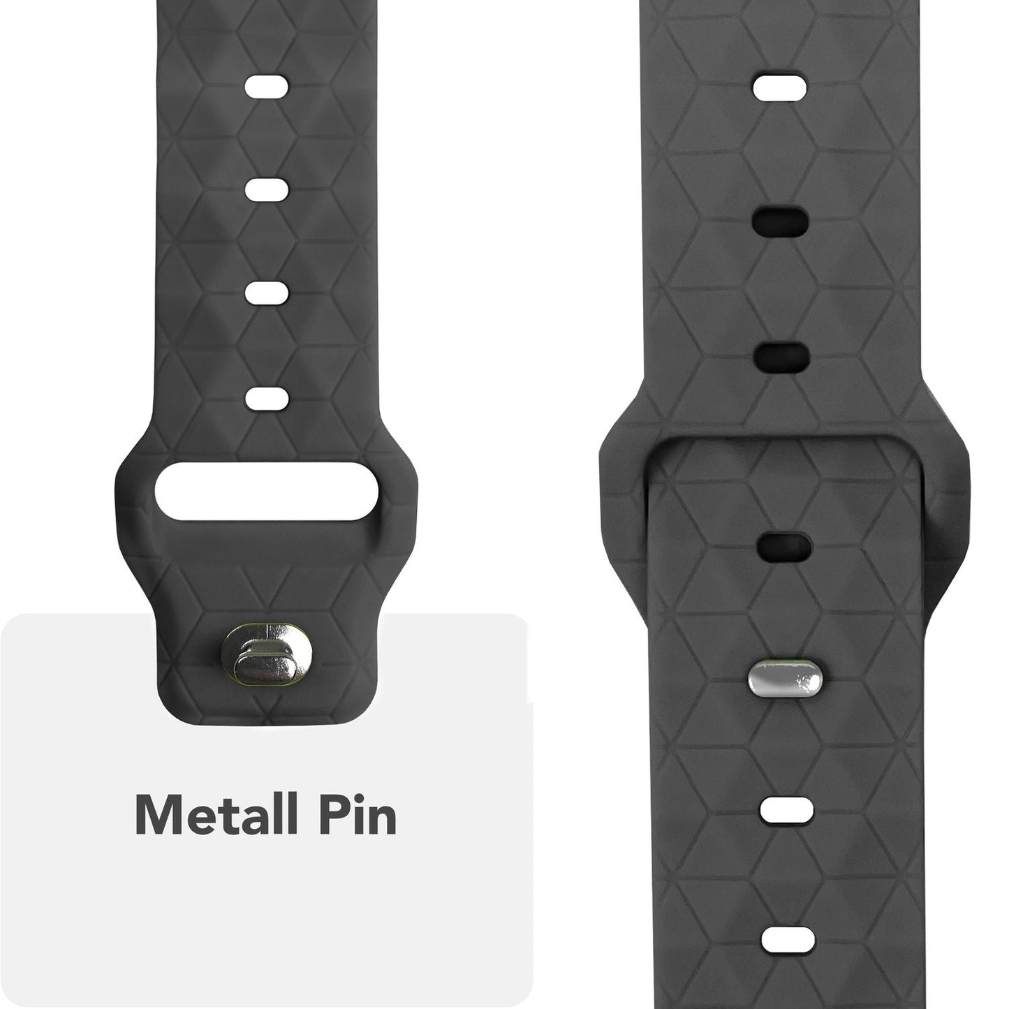 NALIA Hexion Armband Silikon Hexagon-Design - Größe 42–49mm Steck-Pin