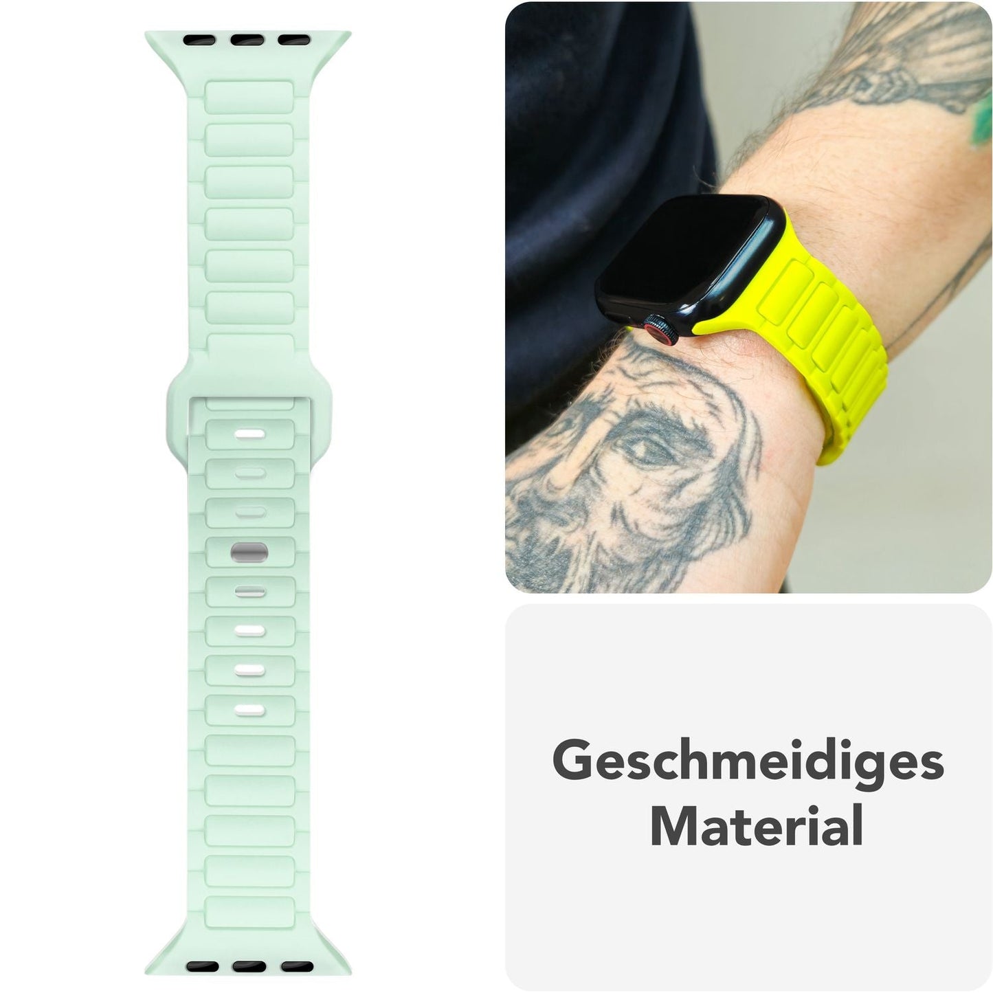 NALIA Pulse Armband 3D Textur Silikon - Größe 38/42mm SteckPin