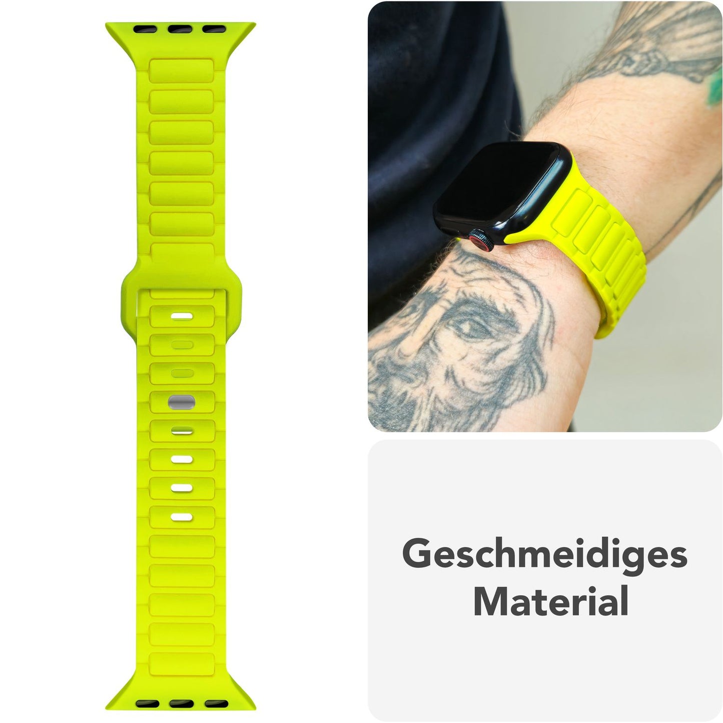 NALIA Pulse Armband 3D Textur Silikon - Größe 38/42mm SteckPin