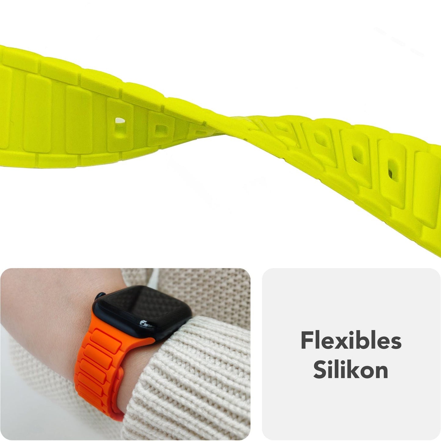 NALIA Pulse Armband 3D Textur Silikon - Größe 38/42mm SteckPin