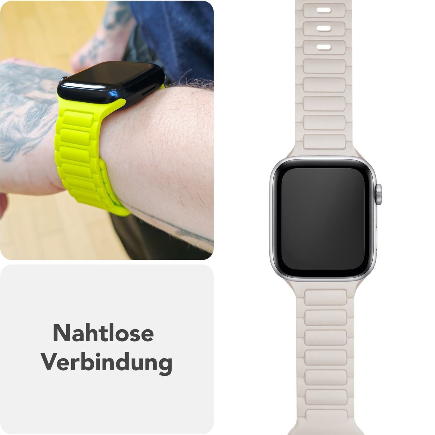 NALIA Pulse Armband 3D Textur Silikon - Größe 38/42mm SteckPin