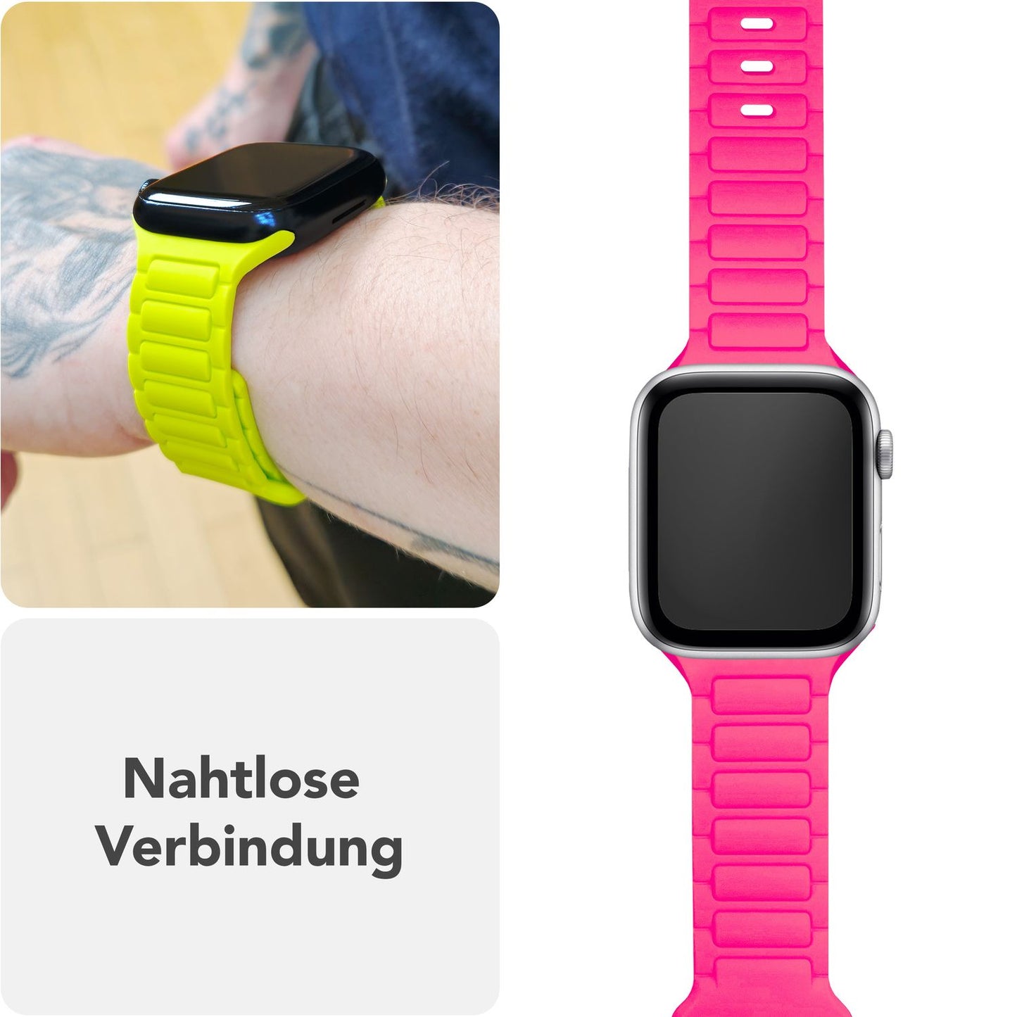NALIA Pulse Armband 3D Textur Silikon - Größe 38/42mm SteckPin