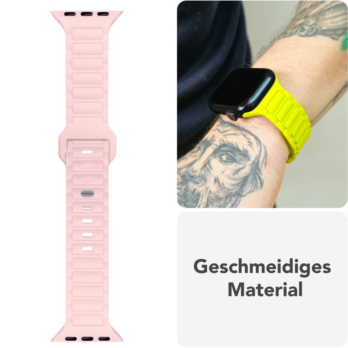 NALIA Pulse Armband 3D Textur Silikon - Größe 38/42mm SteckPin