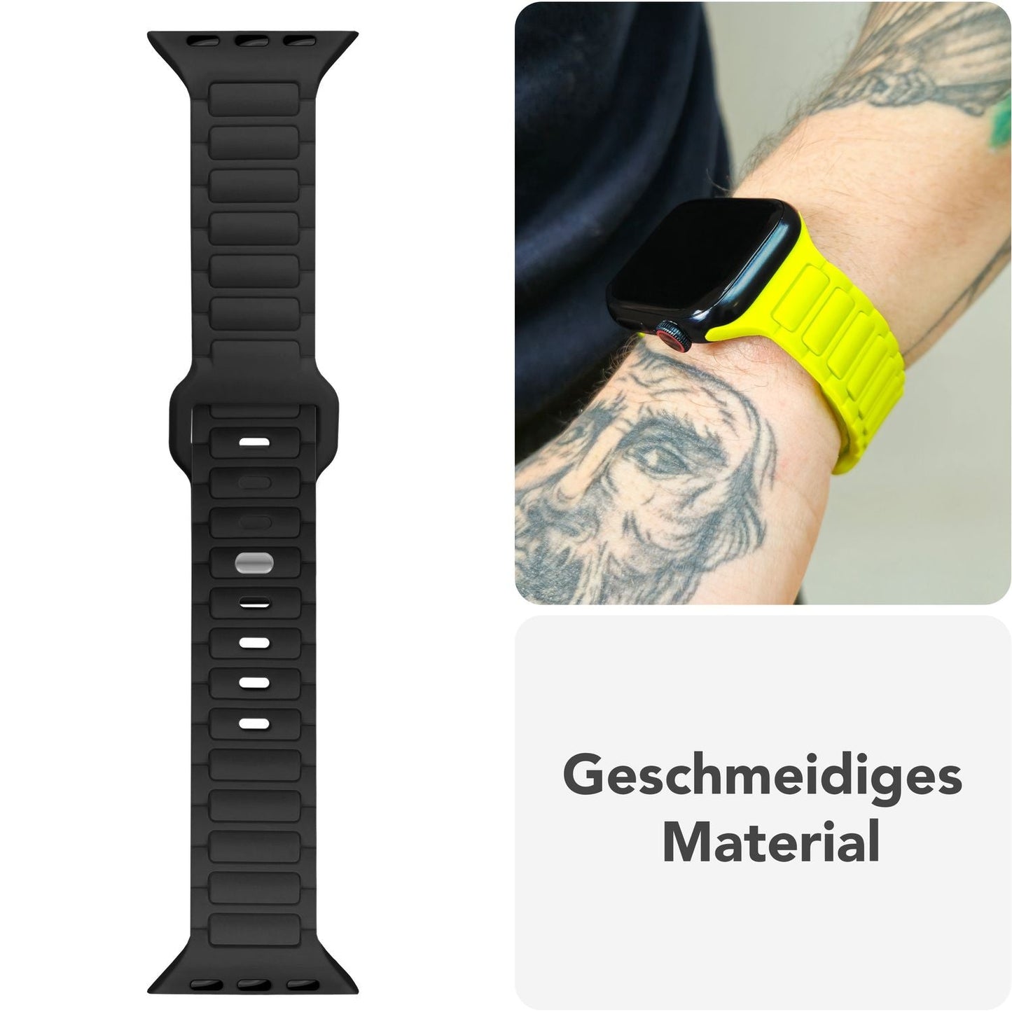 NALIA Pulse Armband 3D Textur Silikon - Größe 38/42mm SteckPin